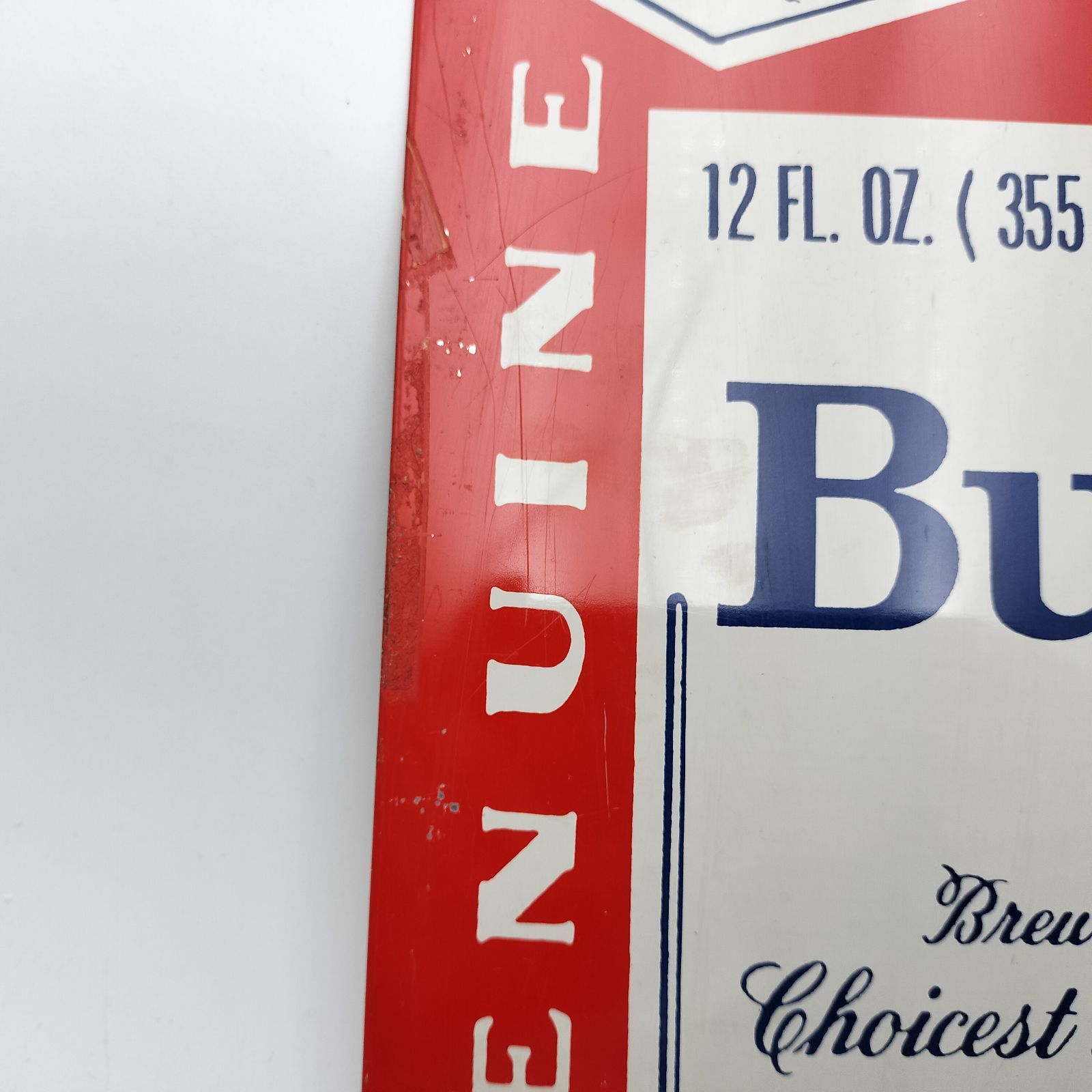 希少サイズ】Budweiser バドワイザー 38cm 大型ブリキ看板 メタル