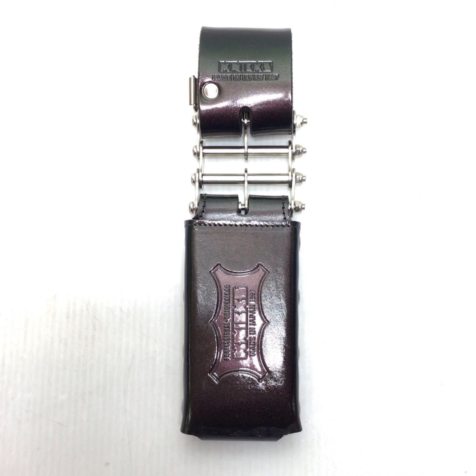 ΘΘKNICKS 総ヌメ革3 チェーンタイプ鳶レベルホルダー 程度A KBS 100 LDX 3 マジョーラカラー グリーン