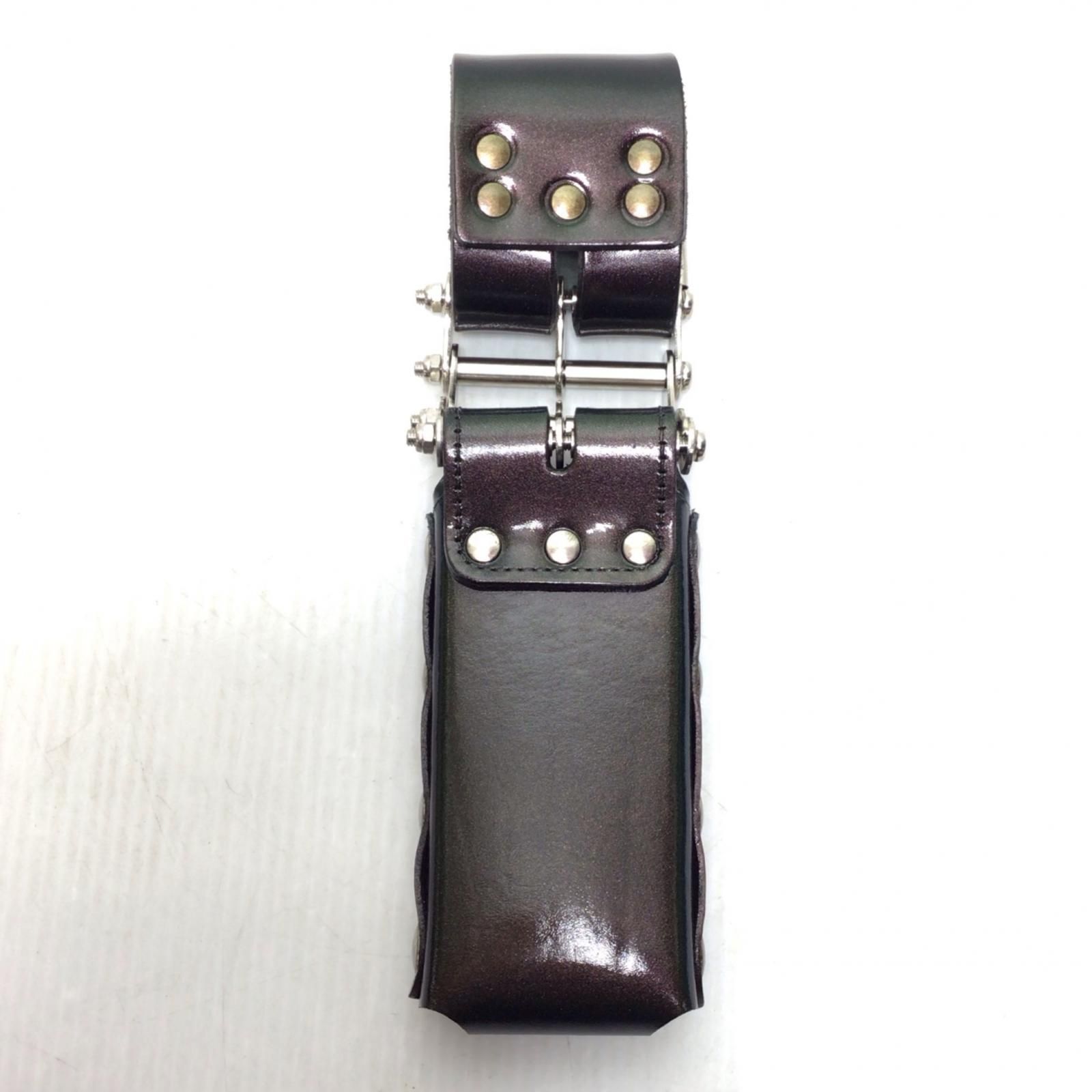 ΘΘKNICKS 総ヌメ革3 チェーンタイプ鳶レベルホルダー 程度A KBS 100 LDX 3 マジョーラカラー グリーン