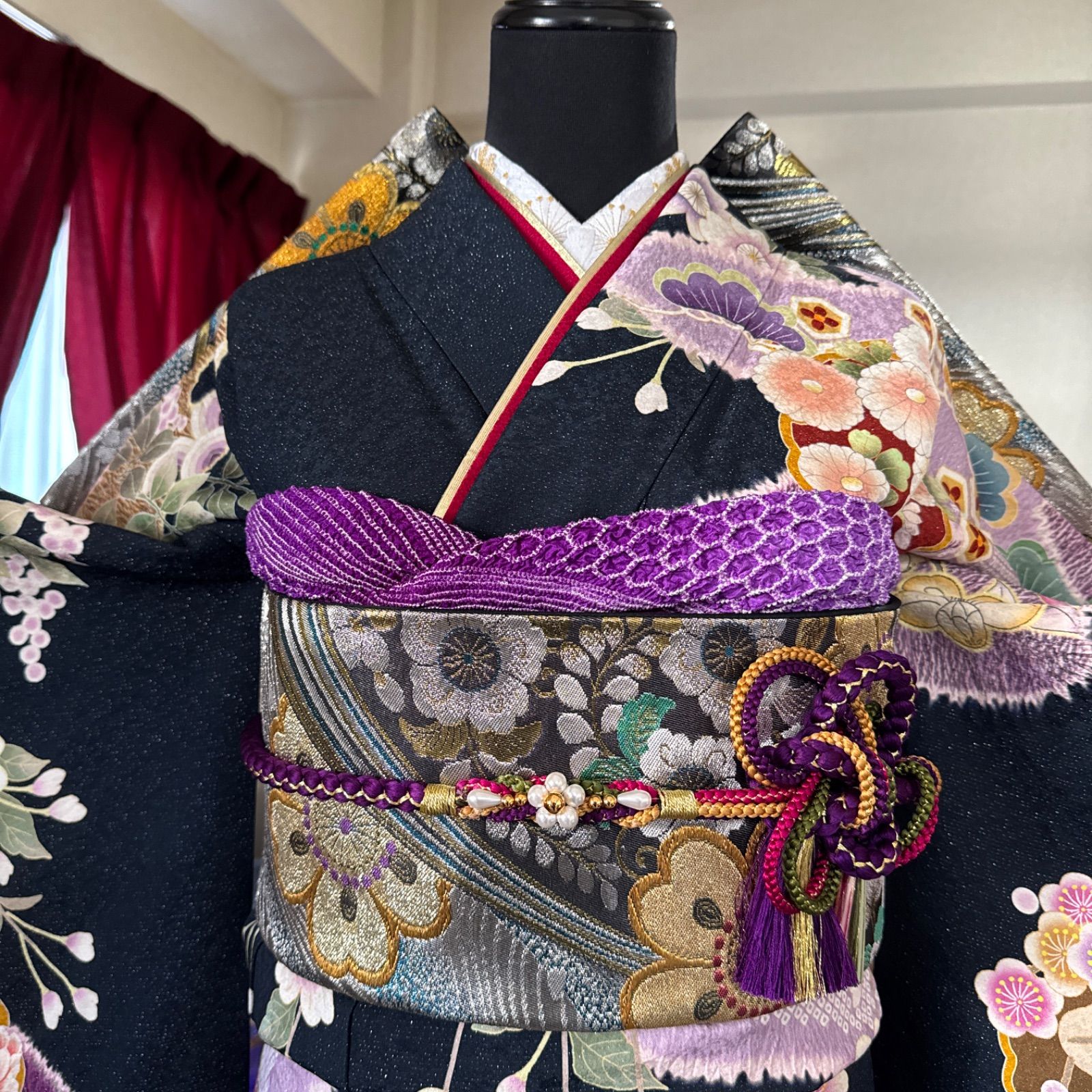 豪華振袖フルセット(6点)・袋帯・半衿・重ね衿・帯揚げ・帯締め