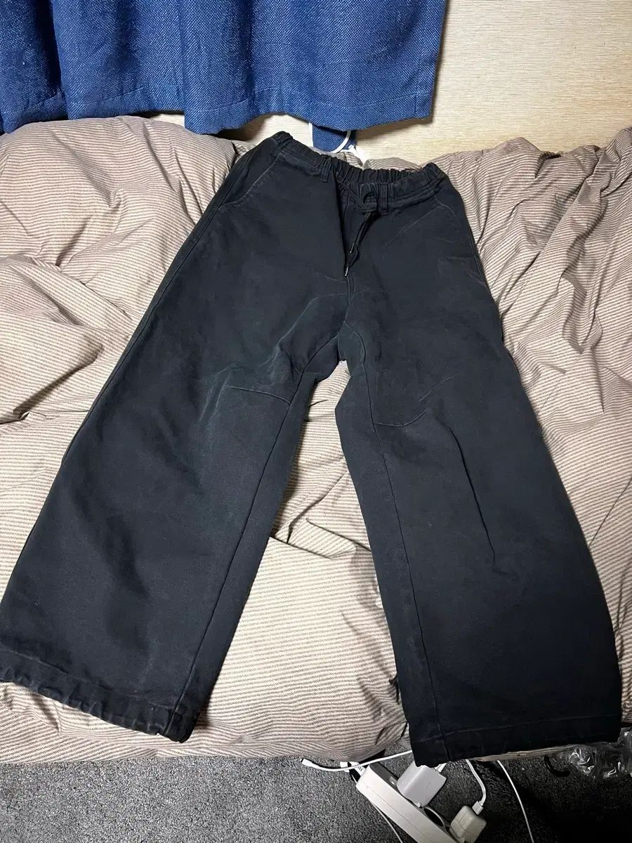 2 ハッチングルーム オーバーダック パンツ ウォッシュド ブラック