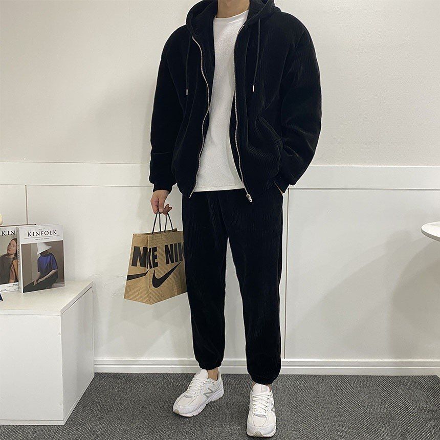 コーデュロイダウンコートアウター SET コーデュロイ フード ユニセックス FW