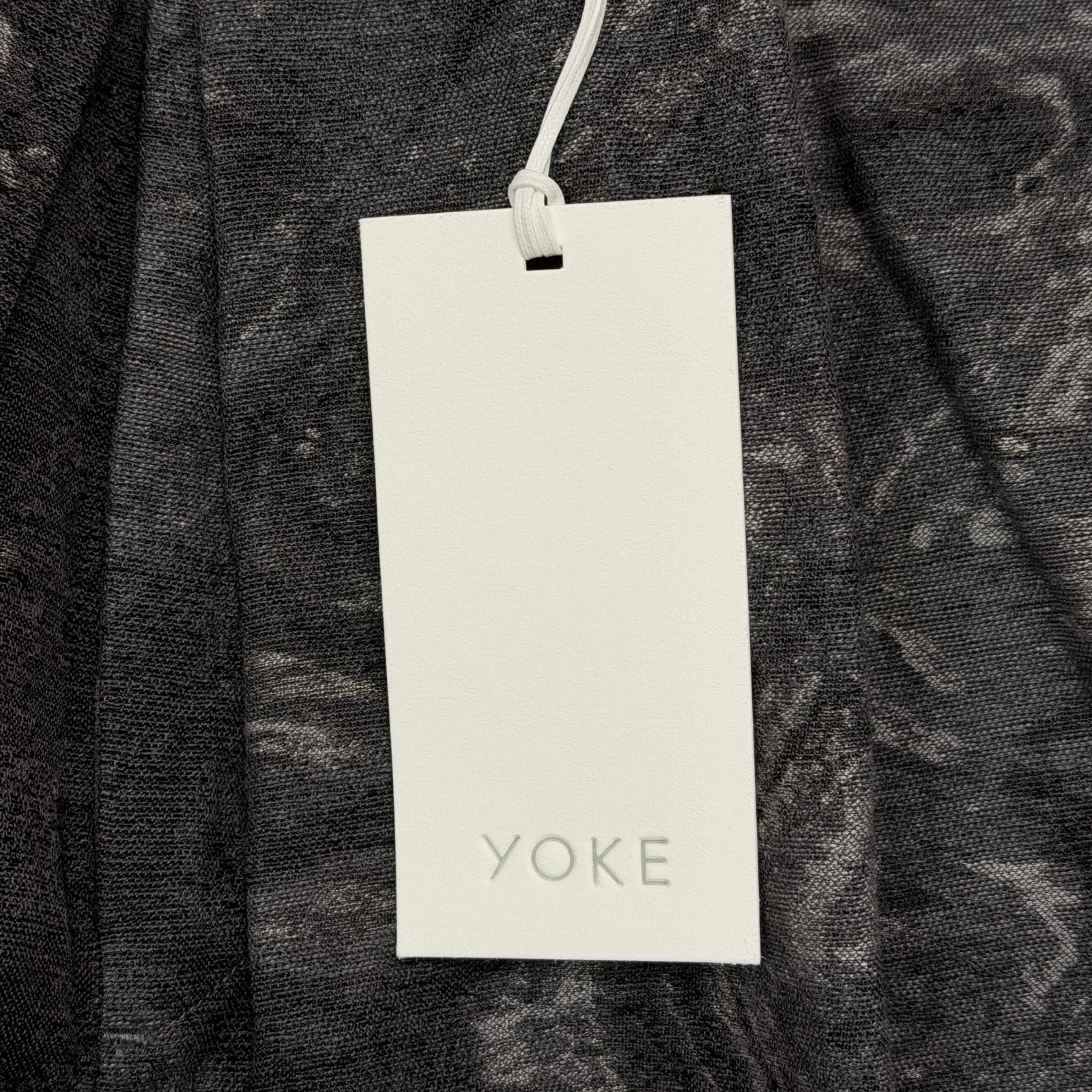 参考上代59400円 ♥ YOKE 25 SS COTTON LINEN PHOTO BELTED WIDELEG コットンリネンジャガードベルテッドパンツ スラックス ヨーク 1 5195 M デート服 スラックス 