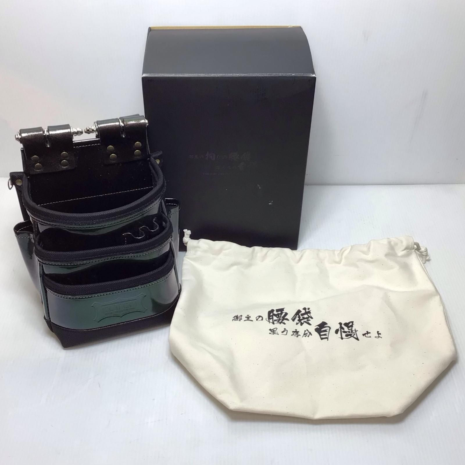 ΘΘKNICKS チェーンタイプ総ヌメ革使用3段腰袋 程度A KBB 301 DDX ﾏｼﾞｮｰﾗｶﾗｰ グリーン