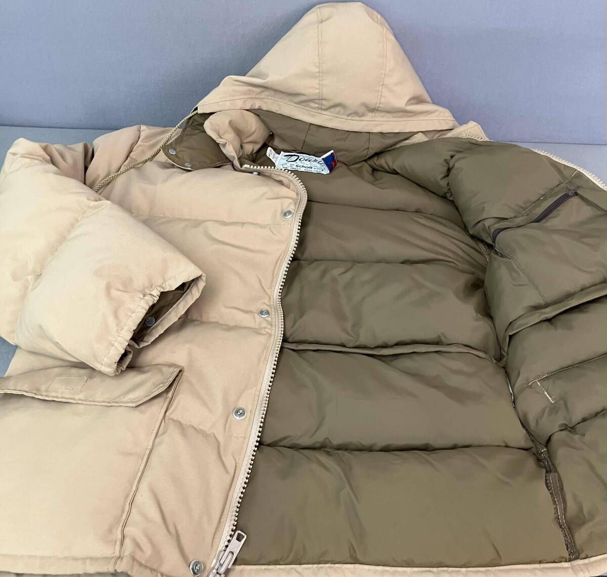 Schott NYC ショット ダウンジャケット メンズL ベージュ系USA製