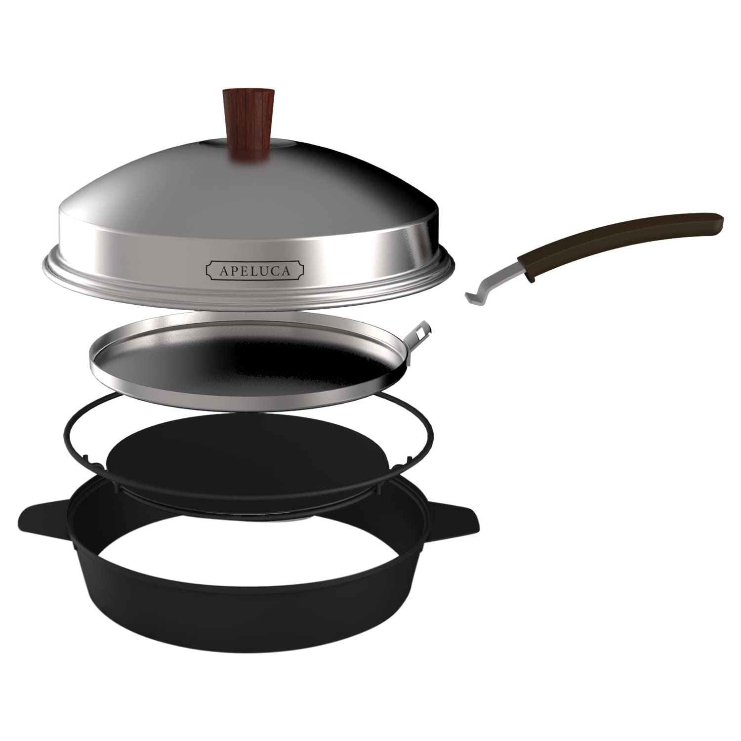 ピザ オーブン 家庭用 手軽 簡単 おしゃれ APELUCA ピザオーブンポット アペルカ ピザ焼き機 家庭用ピザオーブン キャンプ バーベキュー アウトドア ホームパーティー ピザ釡 ピザ窯 調理器具 北欧 シンプル ステンレス 祝い ギフト 炭 銀 黒