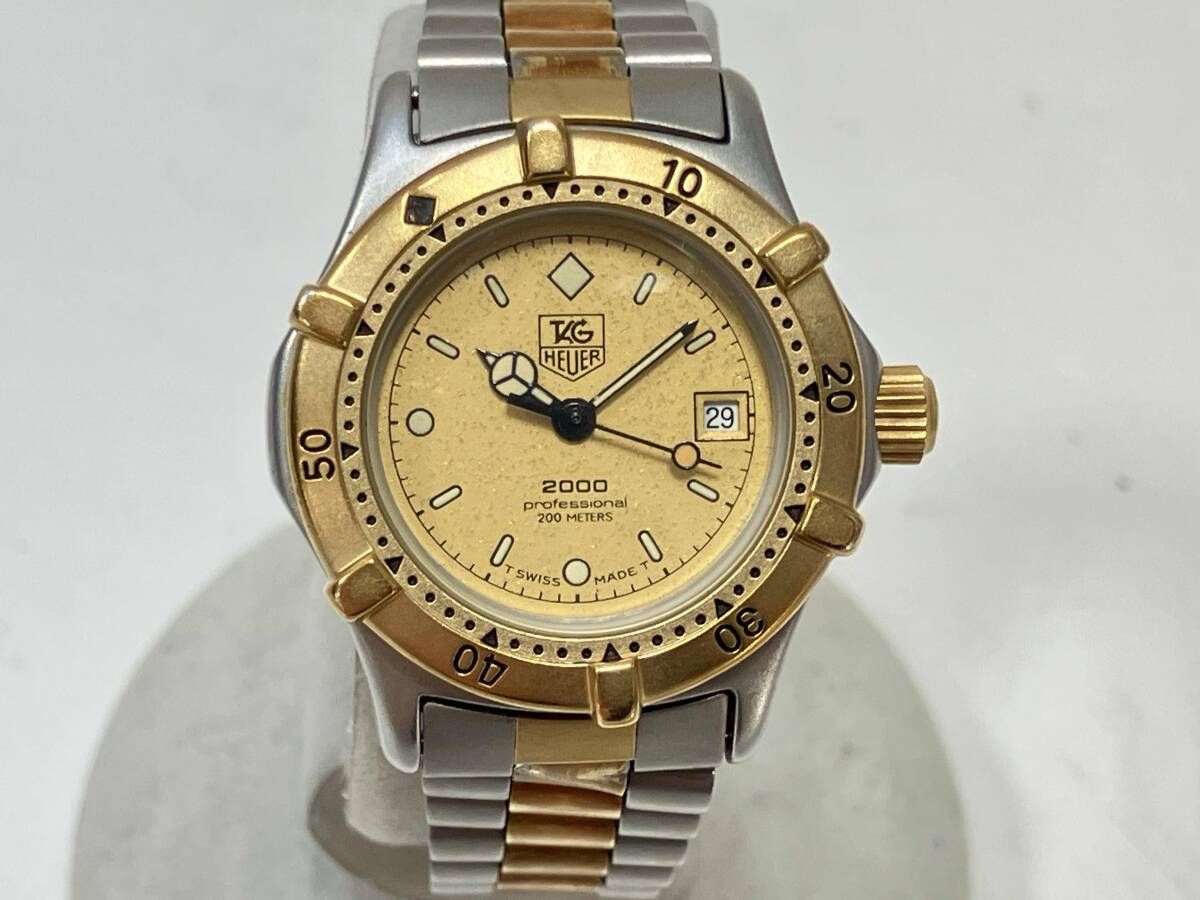 動作不良 TAG HEUER タグ ホイヤー 964 008 クォーツ ゴールド文字盤 デイト 腕時計