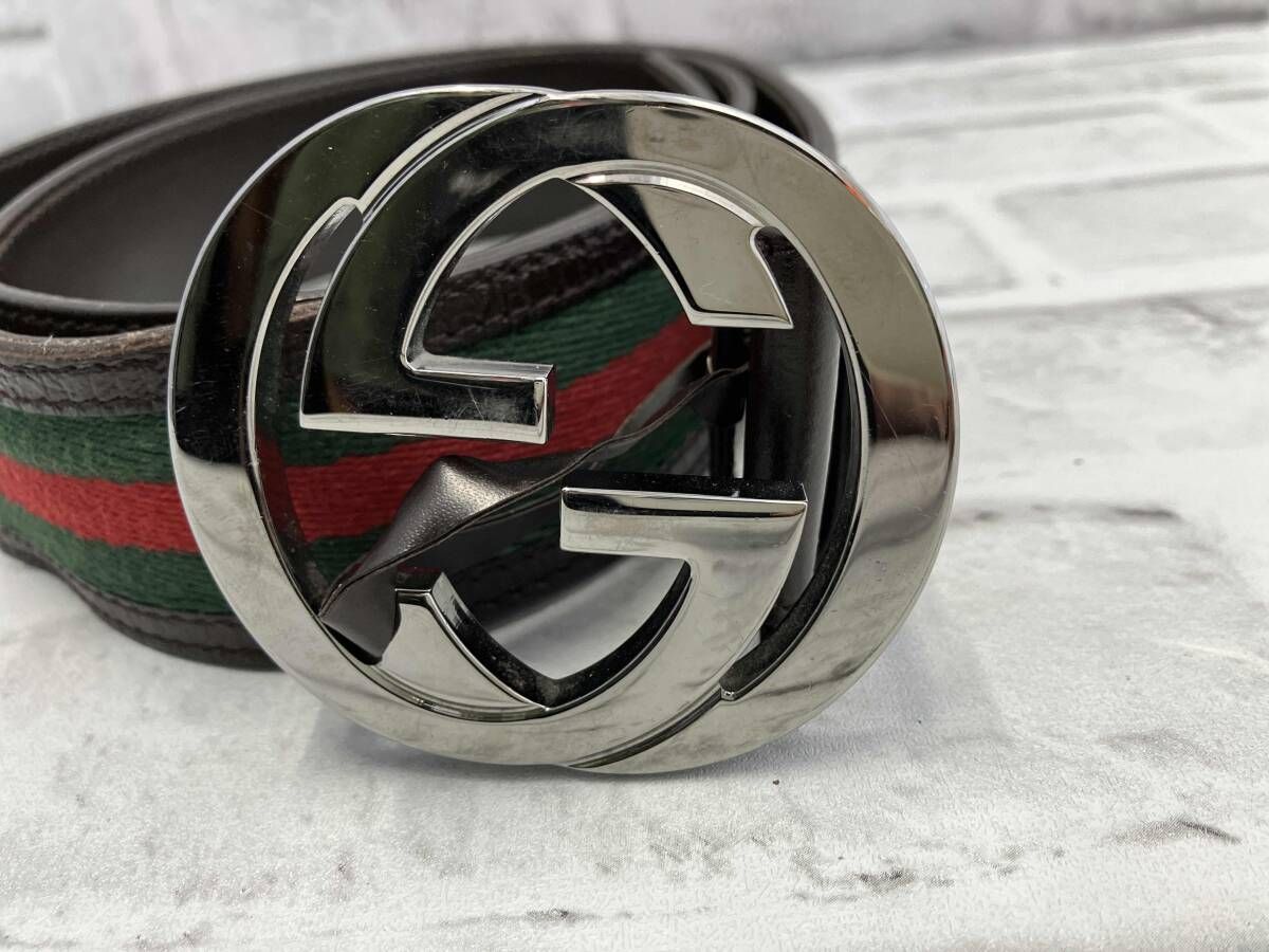 GUCCI グッチ インターロッキングG シェリーライン レザー 114984 ベルト