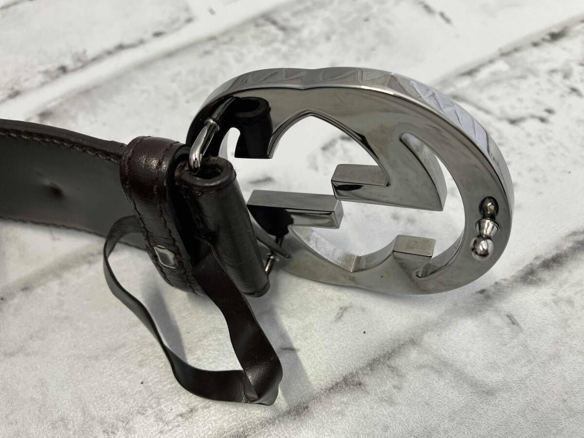 GUCCI／グッチ／インターロッキングG／シェリーライン／レザー／114984