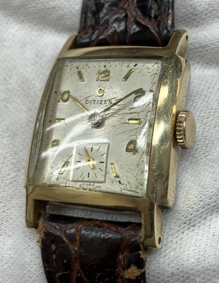 ジャンク】 CITIZEN シチズン 手巻き メンズ 腕時計 1064 スクエア