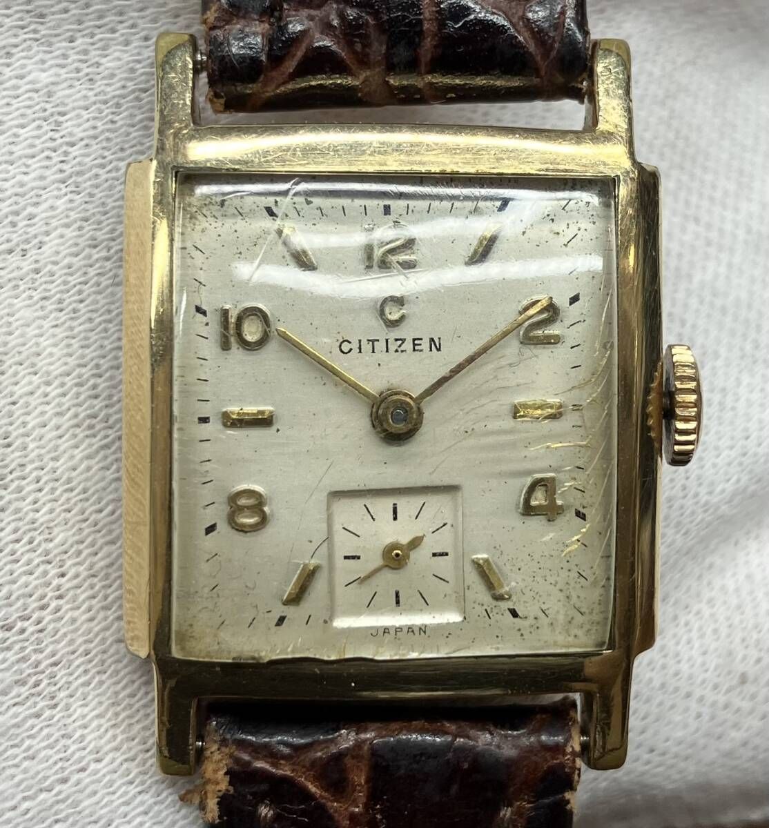 ジャンク】 CITIZEN シチズン 手巻き メンズ 腕時計 1064 スクエア