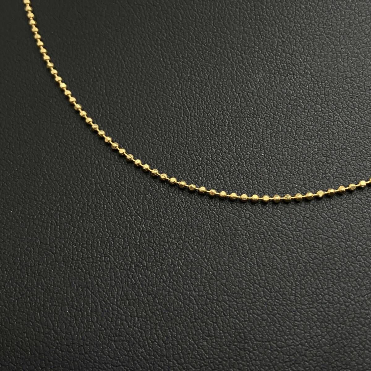 ボール チェーン ネックレス K18 40cm 2.4g 金 イエロー ゴールド 