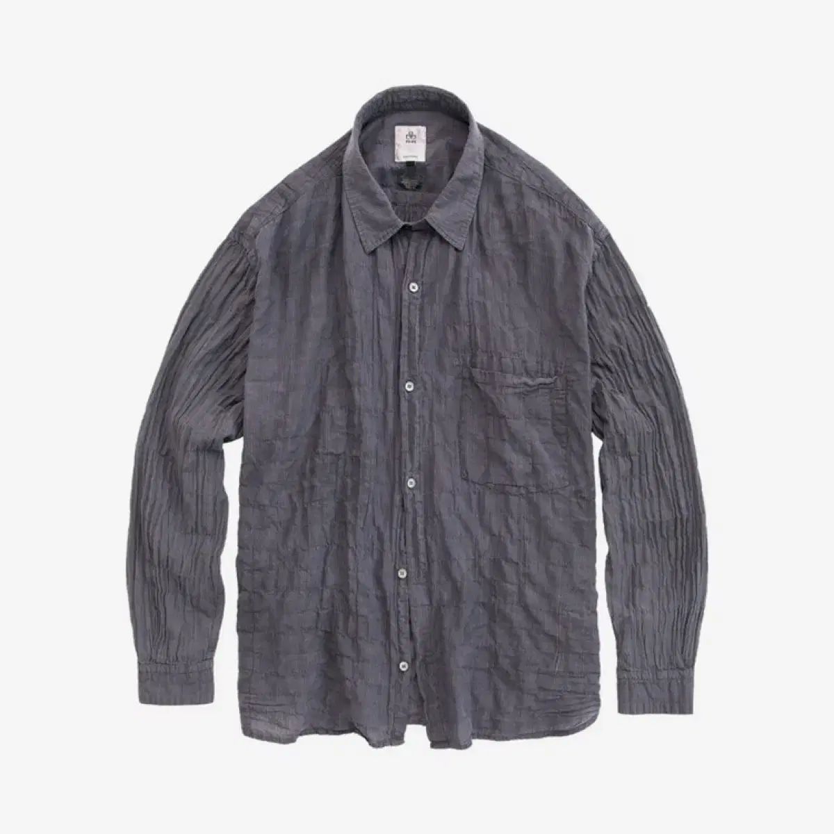 2 POLYTERU ストライプ シャツ ダーティー ダイド パープルグレー