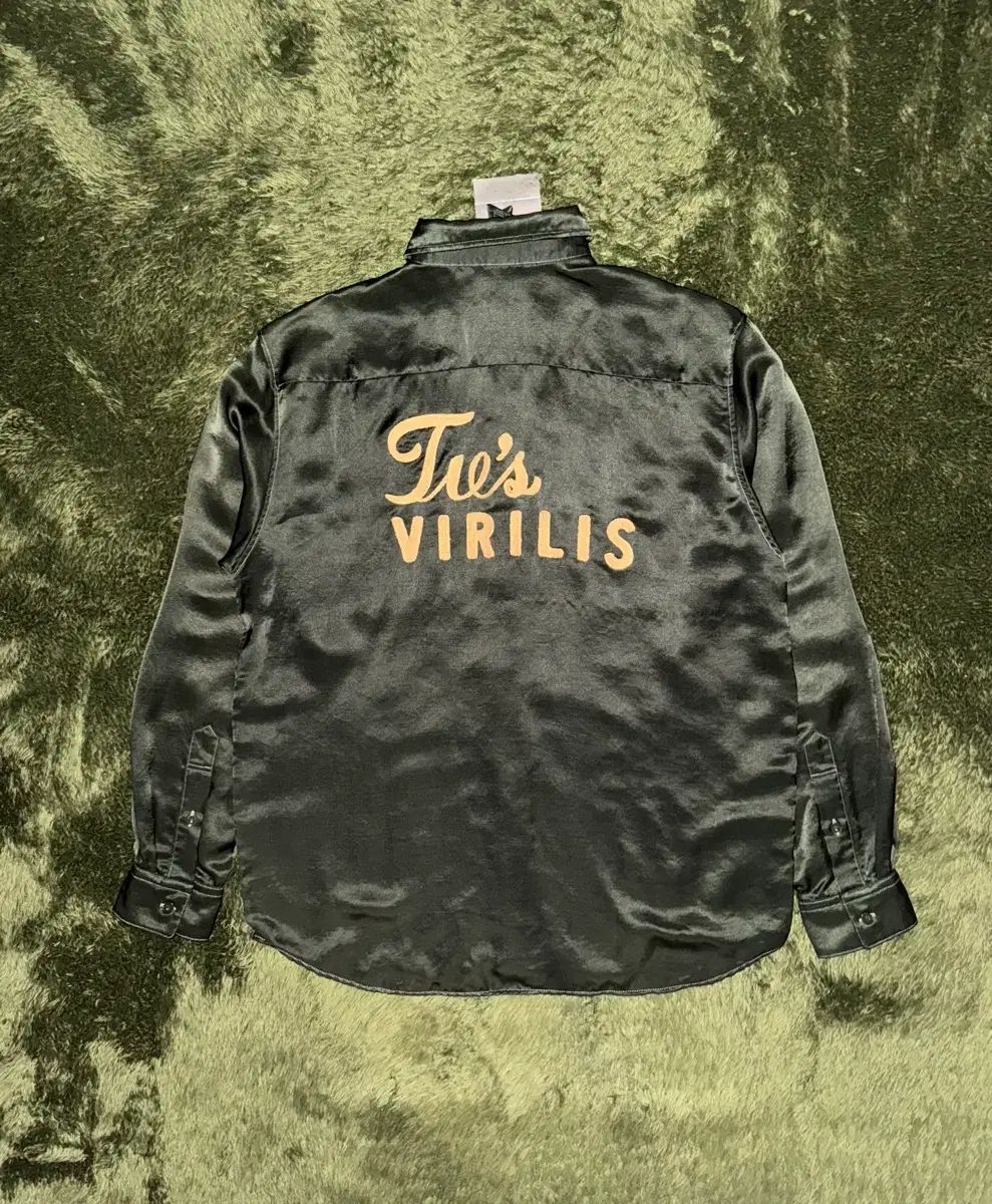 50 TOGA トーガ リル リール サテン ウェスタン シャツ グリーン