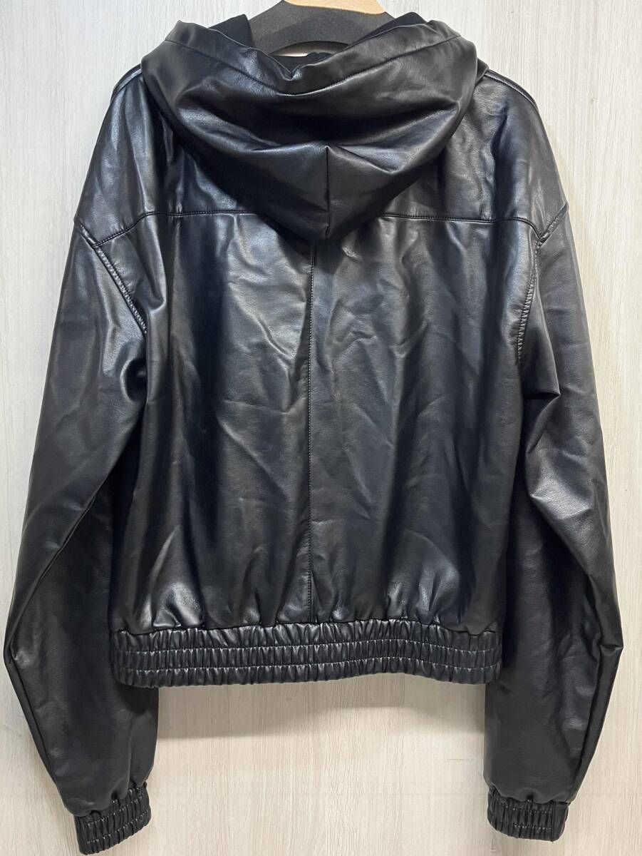 LAST NEST Nubian 別注 フェイクレザー ジップアップ パーカー