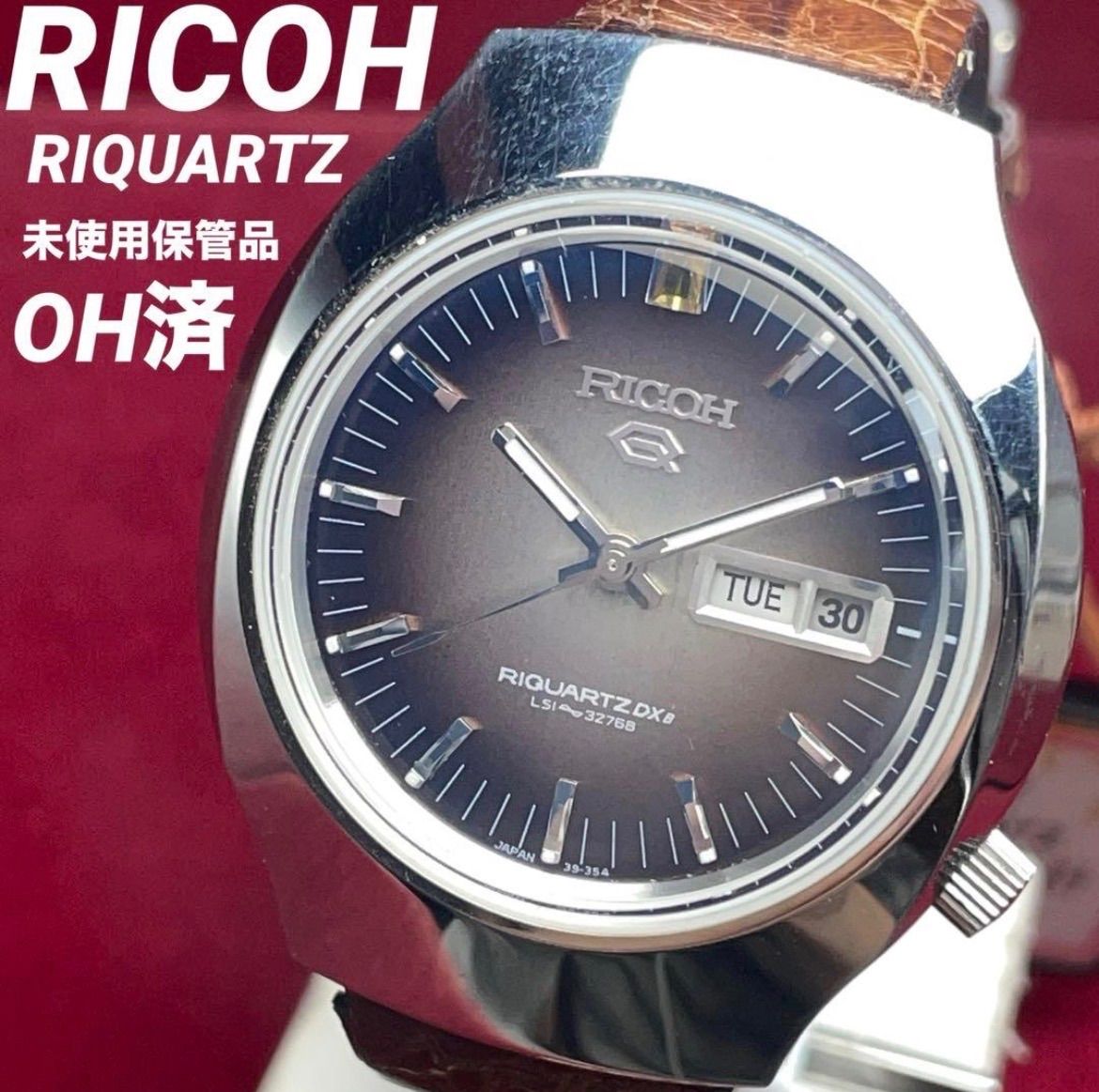 OH済 ♥ 70 s RICOH RIQUARTZ 水晶発振時計 動品 リコー ヴィンテージ アンティーク 稼働品 デイデイト