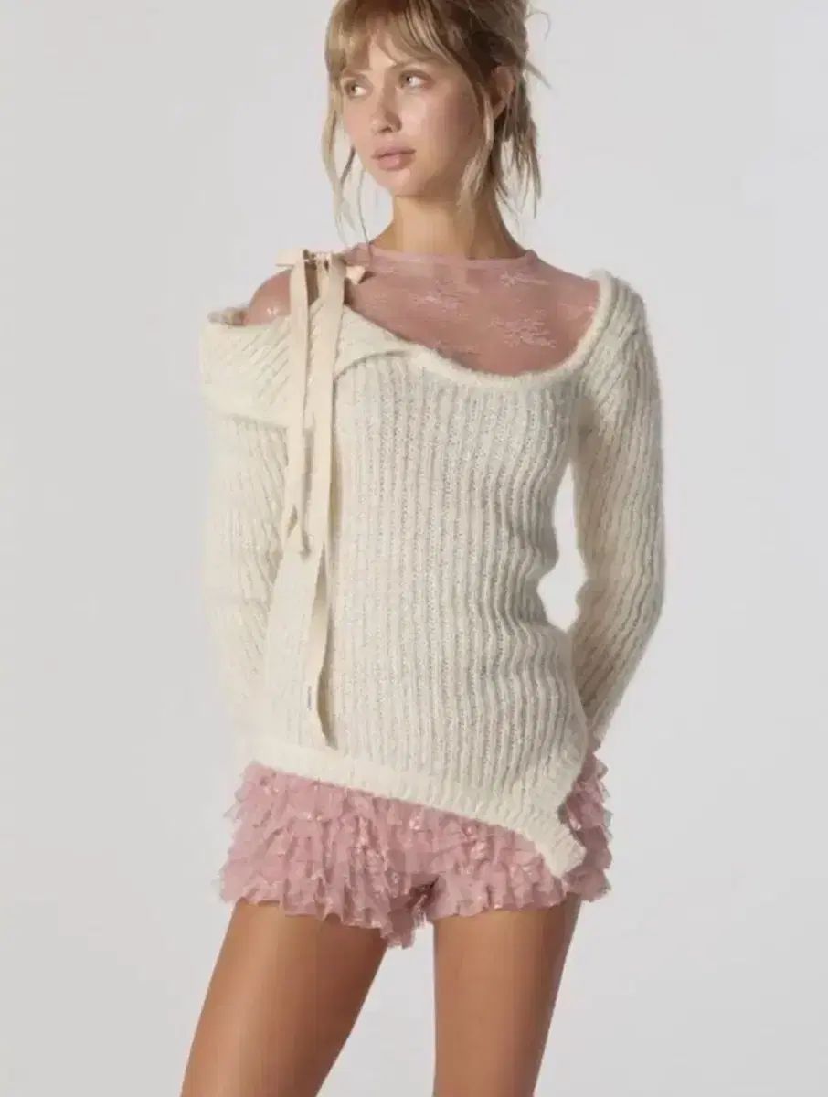 グロウニー アイサ モヘア ニット corn アイボリー m