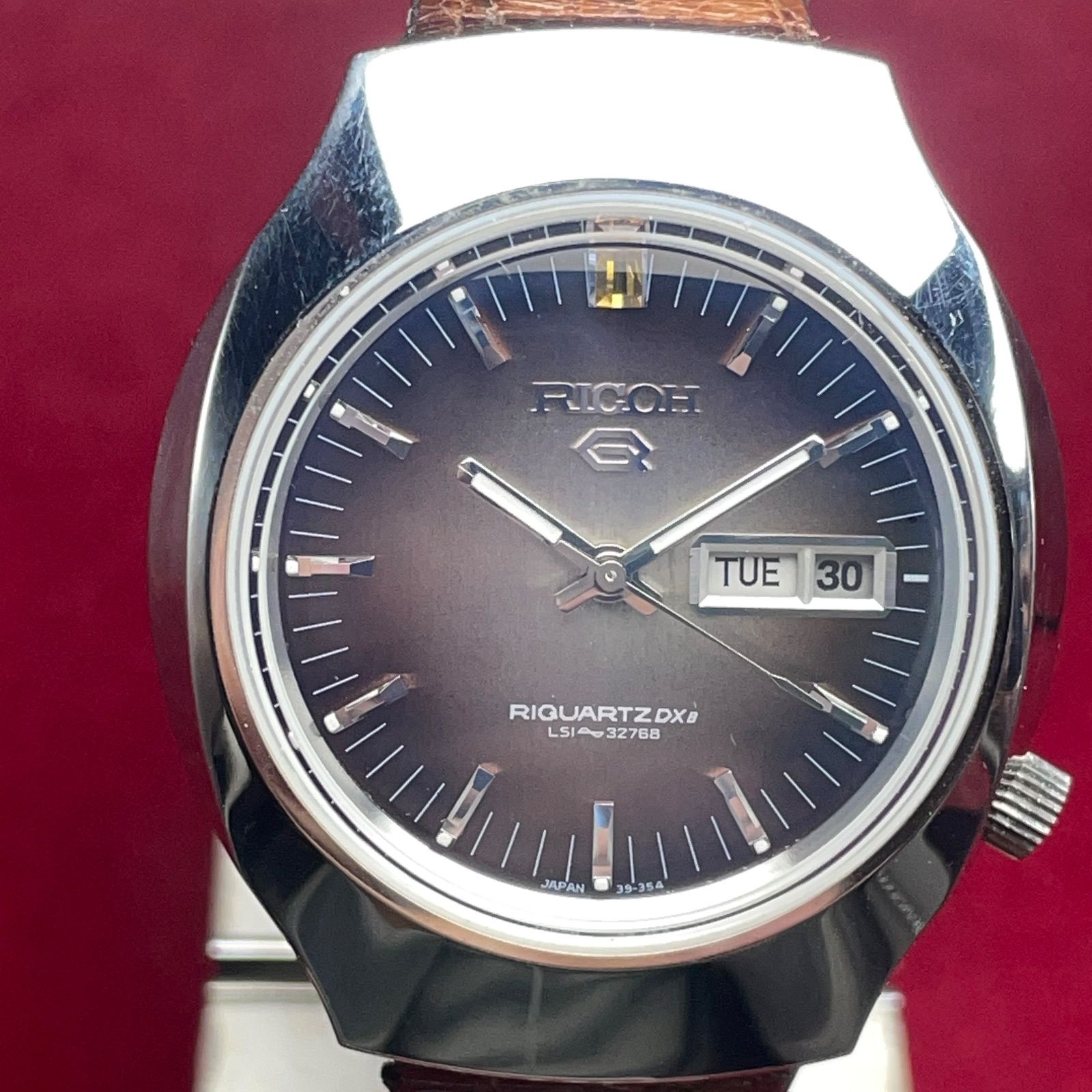 OH済 ♥ 70 s RICOH RIQUARTZ 水晶発振時計 動品 リコー ヴィンテージ アンティーク 稼働品 デイデイト