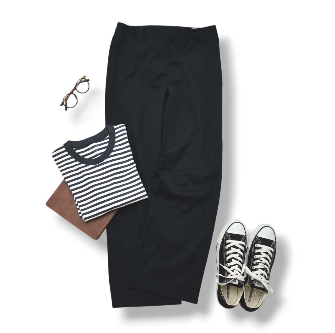 ブルックスブラザーズ Brooks Brothers ストレート ウール ドレスパンツ スラックスパンツ トラウザー 6 ブラック きれいめ トラッド カジュアル レディース 女性用 ♪