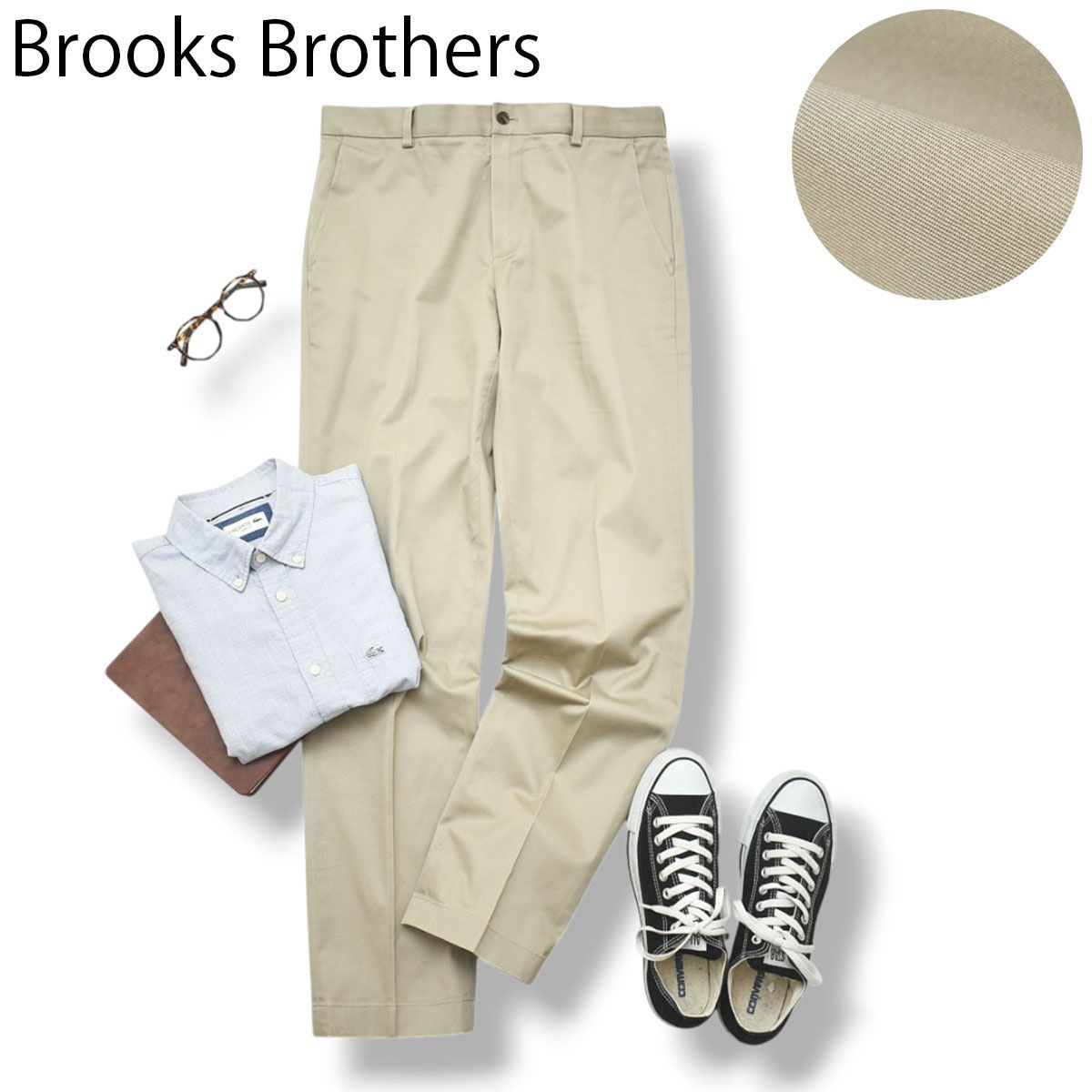 ブルックスブラザーズ Brooks Brothers テーパード チノパン W 32 L ベージュ トラッド ビジカジ カジュアル シンプル メンズ 男性用