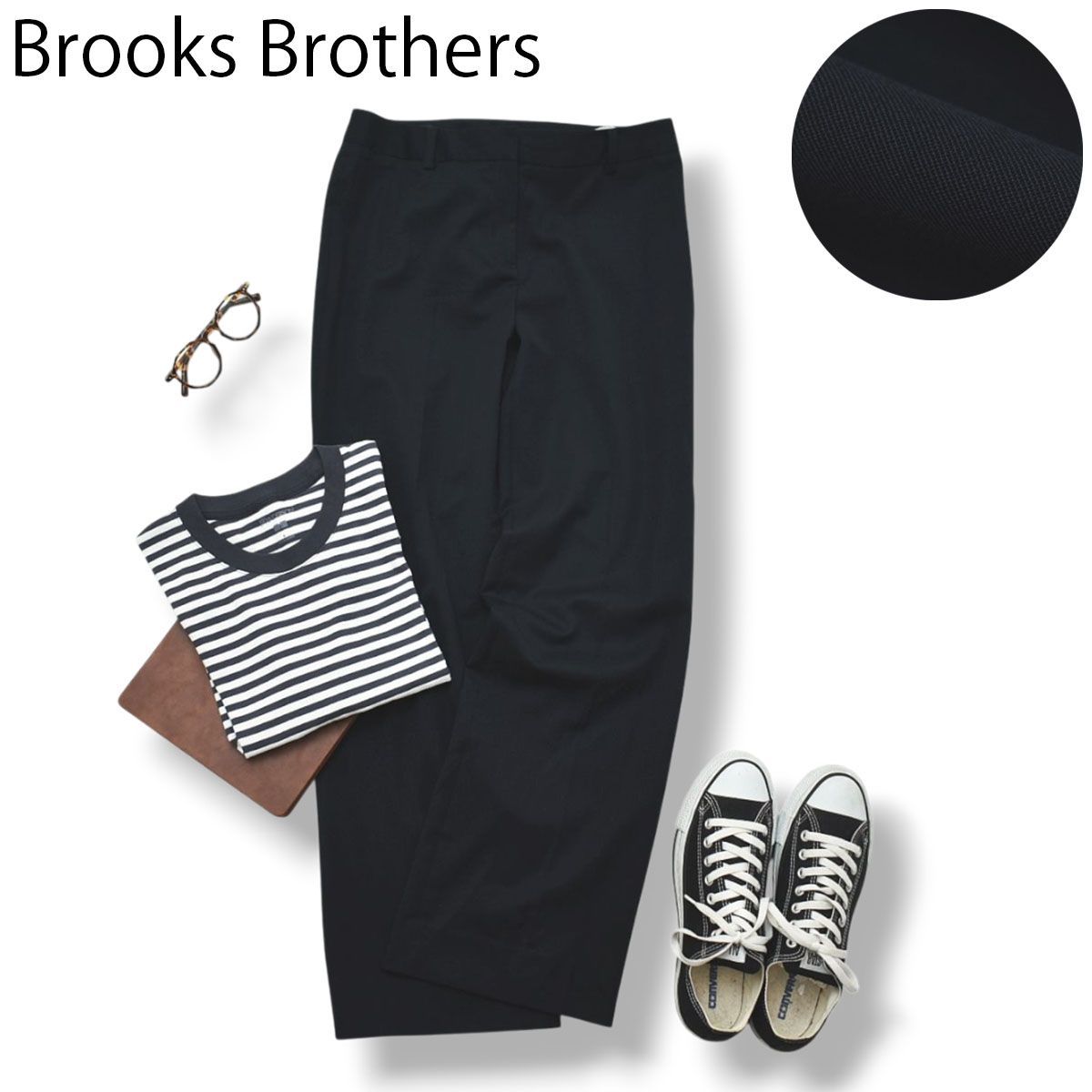 ブルックスブラザーズ Brooks Brothers ストレート ウール ドレスパンツ スラックスパンツ トラウザー 6 ブラック きれいめ トラッド カジュアル レディース 女性用 ♪