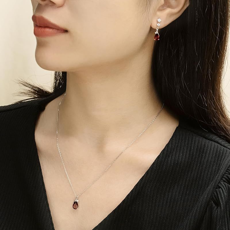 新品】 [FH.bird] ネックレス レディース ピアス セット 誕生石1月 