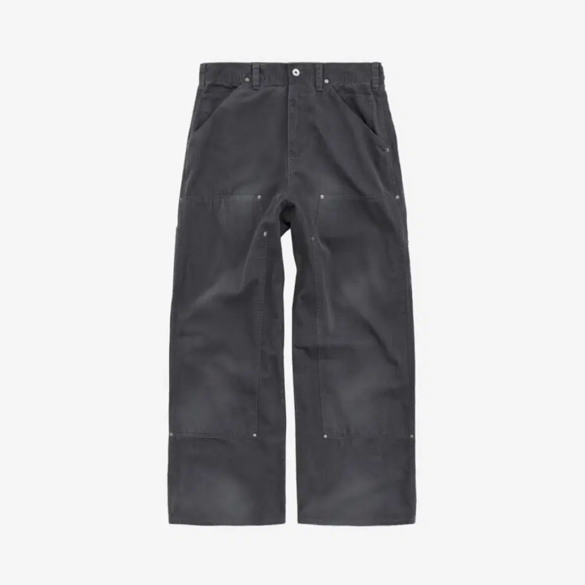 2 ポリテる ハード ウォッシュド ダブル ニ パンツ インク チャコール