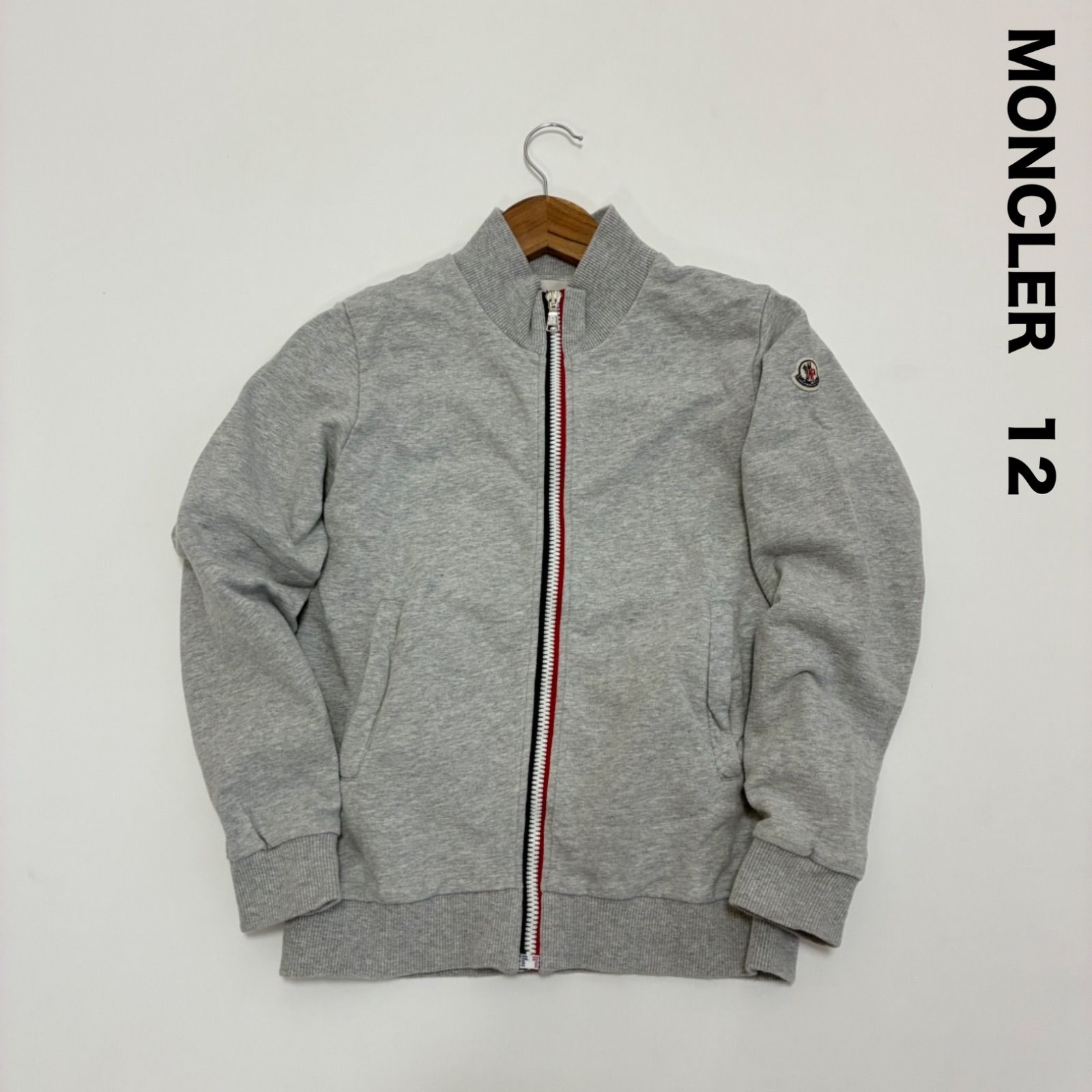 MONCLER モンクレール キッズ 12 maglia cardigan トリコロールジップアップジャケット グレー