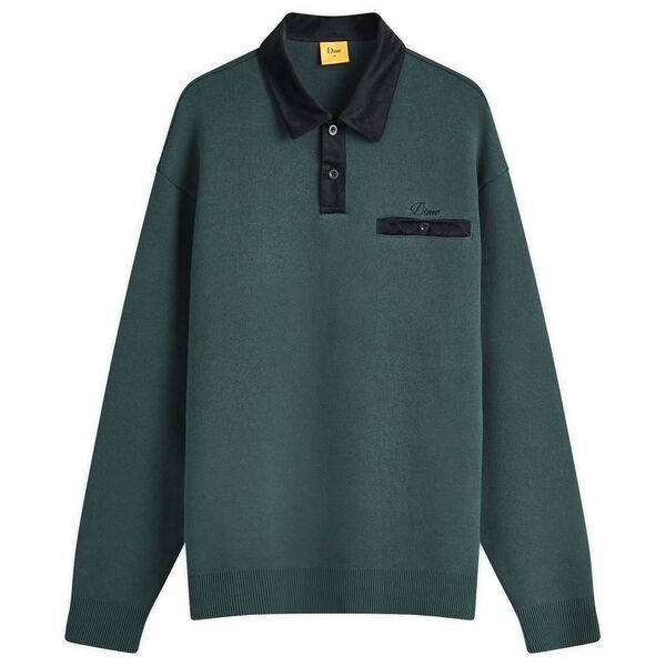 ダイム メンズ トップス ポロシャツ ニット Dime Casino Knit Rugby Polo Forest フォレスト
