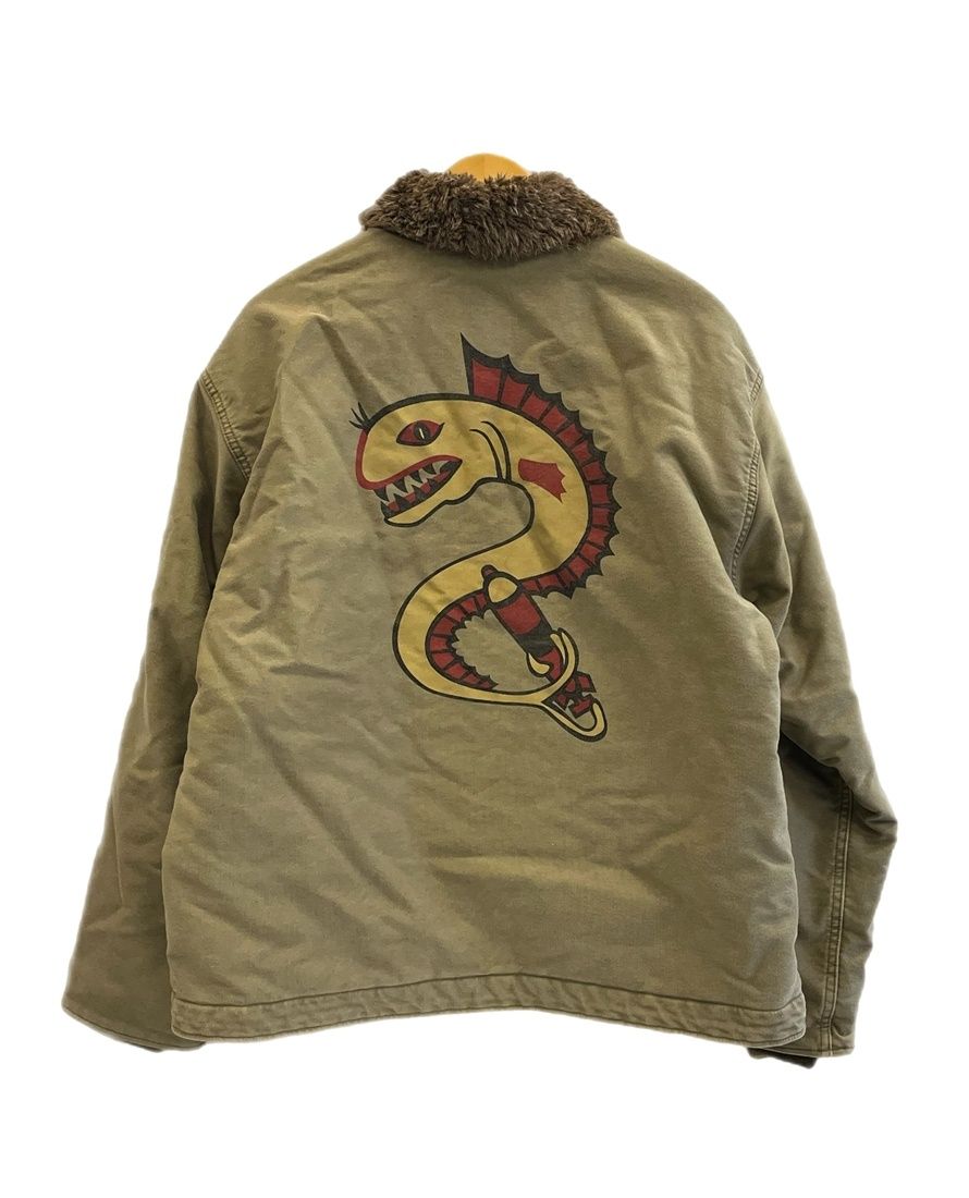 ヒューストン HOUSTON CUSTOM N 1デッキジャケット ユーズドWASHモデル 51108 44 ジャケット カーキ 101 MT 5577