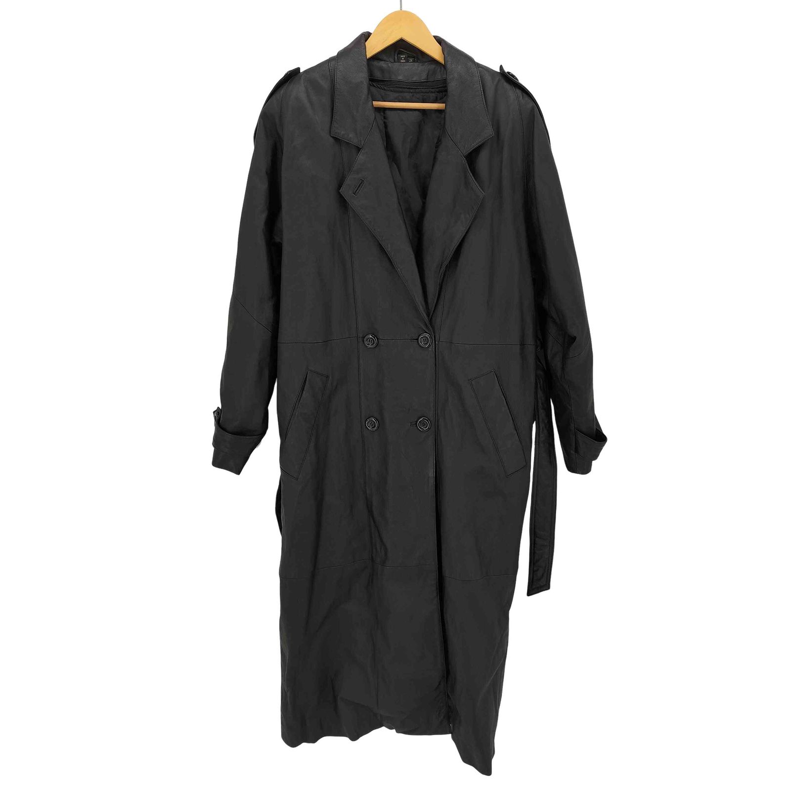 USED古着(ユーズドフルギ) レザー トレンチコート メンズ  58【中古】【ブランド古着バズストア】 ユーズドフルギ USED古着 WILDA GENUINE LEATHER レザー トレンチ