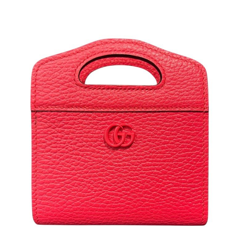 グッチ GUCCI ダブルG コンパクトチェーンウォレット 701074 ピンク レザー レディース ウォレットチェーン