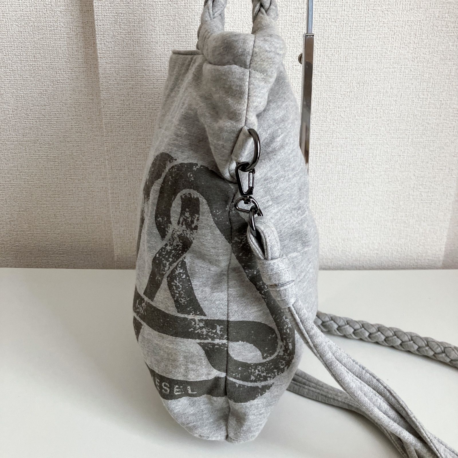 希少】 DIESEL ディーゼル ショルダーバッグ 2way グレー スウェット 