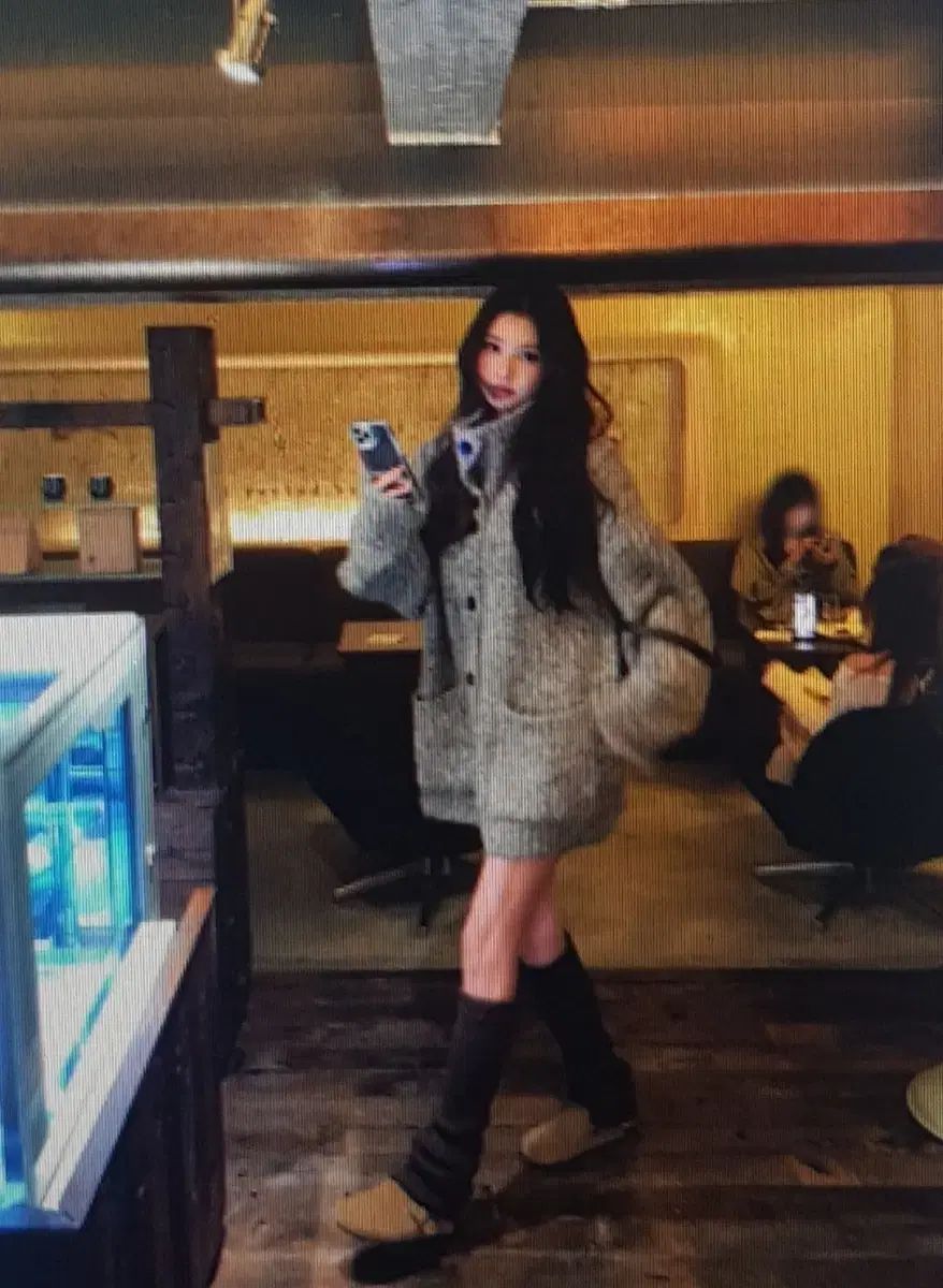 海外配送 ルーズフィット タートルネック カーディガン セーター