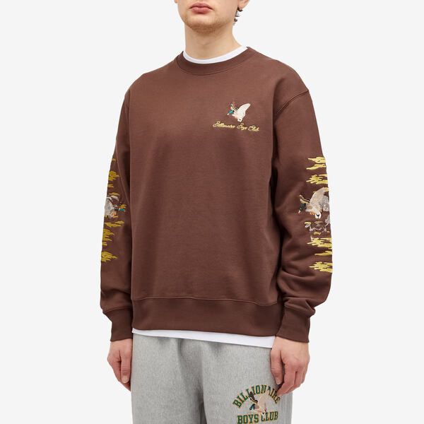 ビリオネアボーイズクラブ メンズ アウター パーカー スウェット シャツ 刺繍 Billionaire Boys Club Duck Embroidered Sweatshirt Brown ブラウン
