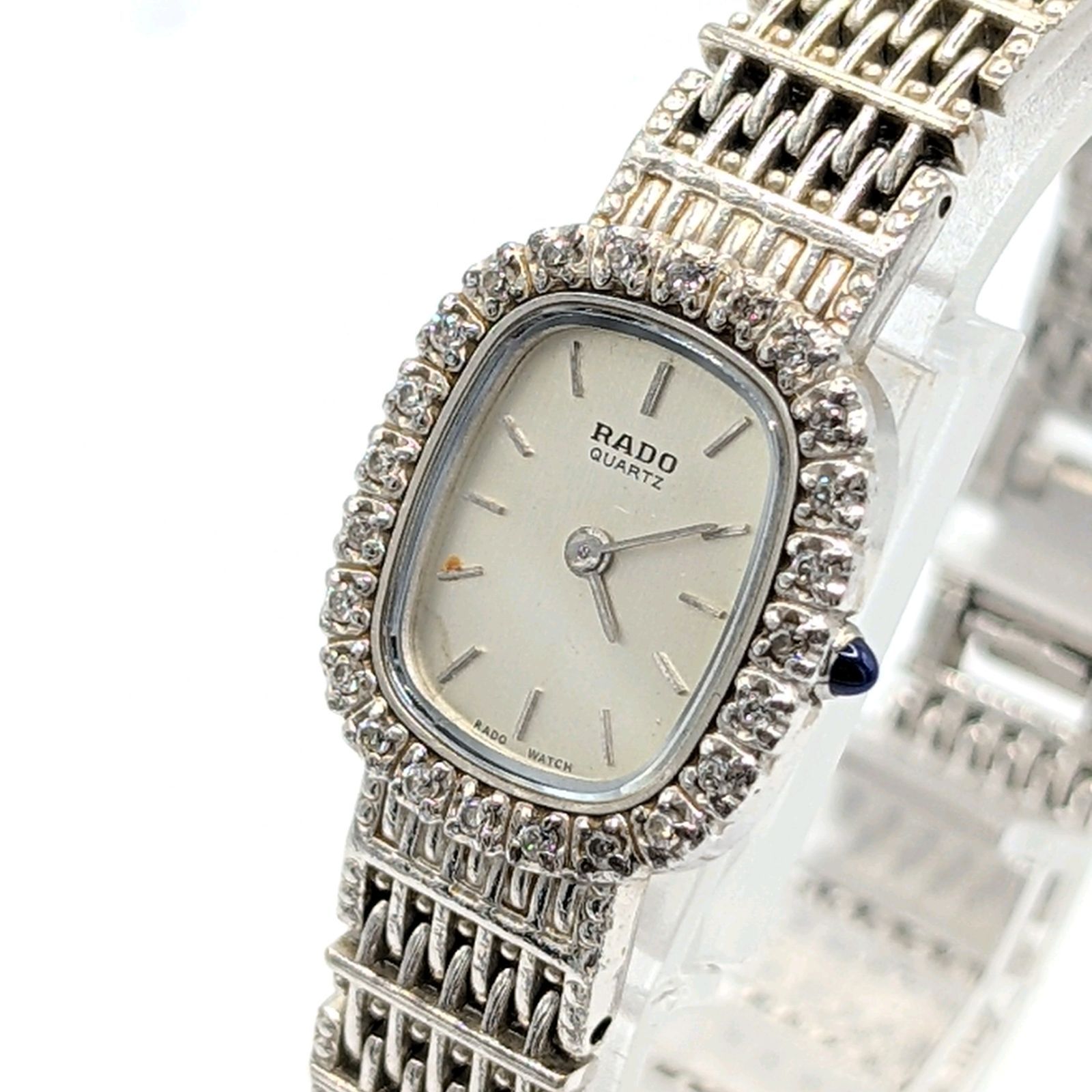 RADO 133.9536.2 Watch Quarts Ladies Square Silver Stone White dial
