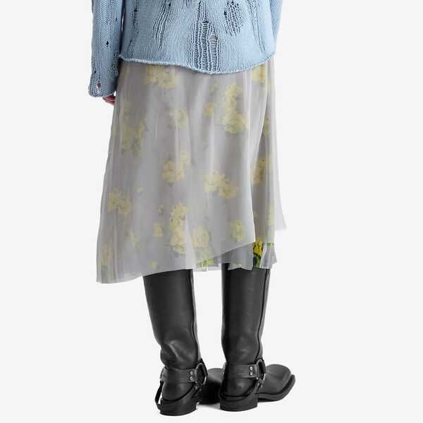  アクネ ストゥディオズ レディース ボトムスカート ヴィンテージ Acne Studios Iranee P Vintage Rose Skirt Yellow Grey グレー スカート ファッション