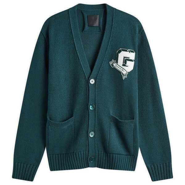 ジバンシー メンズ アウター カーディガン Vネック Givenchy VNeck Varsity Cardigan Fir Green グリーン