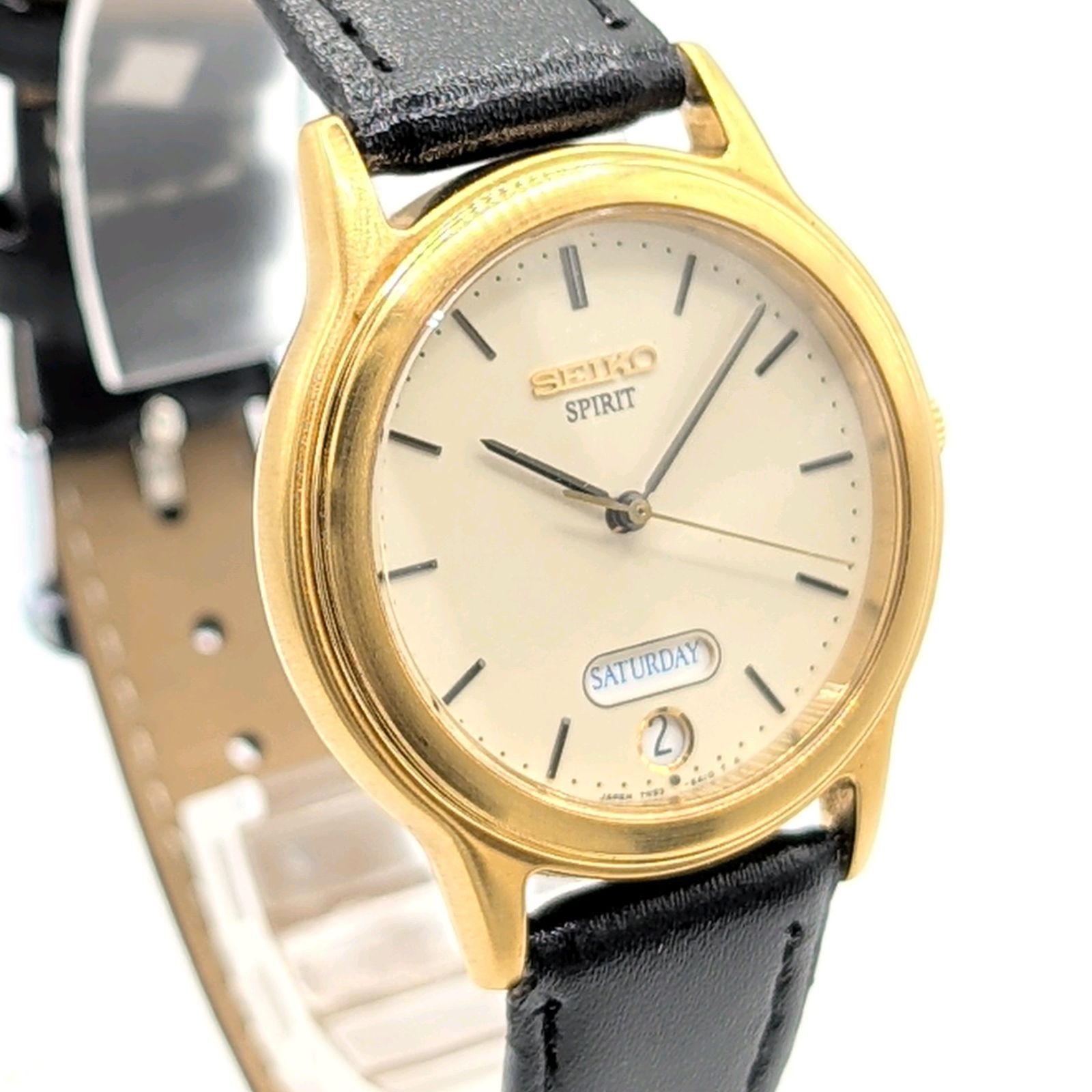 SEIKO セイコー スピリット メンズ腕時計 クォーツ ゴールド 