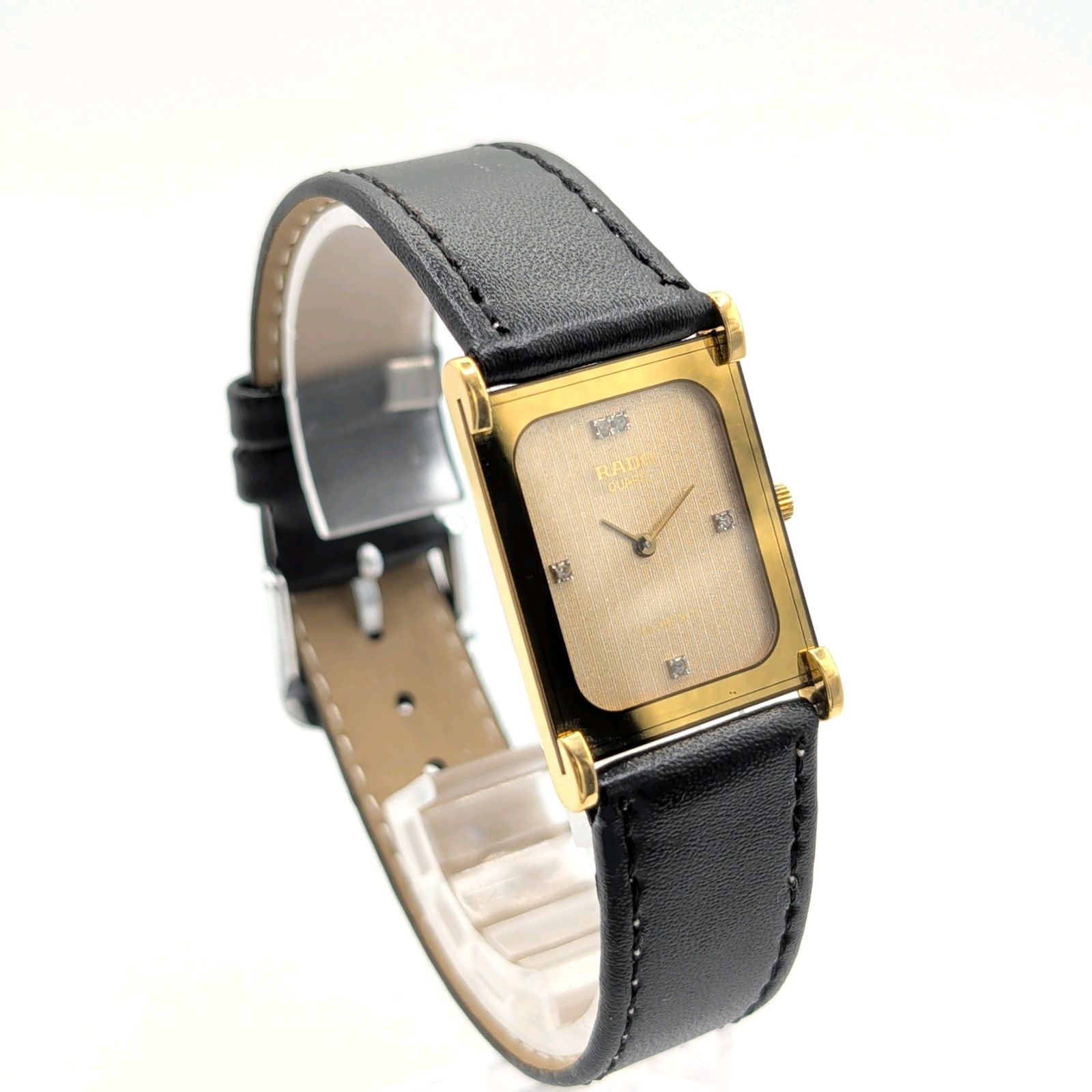 RADO FLORENCE 153.3606.2 Watch QZ Ladies Gold Dial Square Y2K 00S