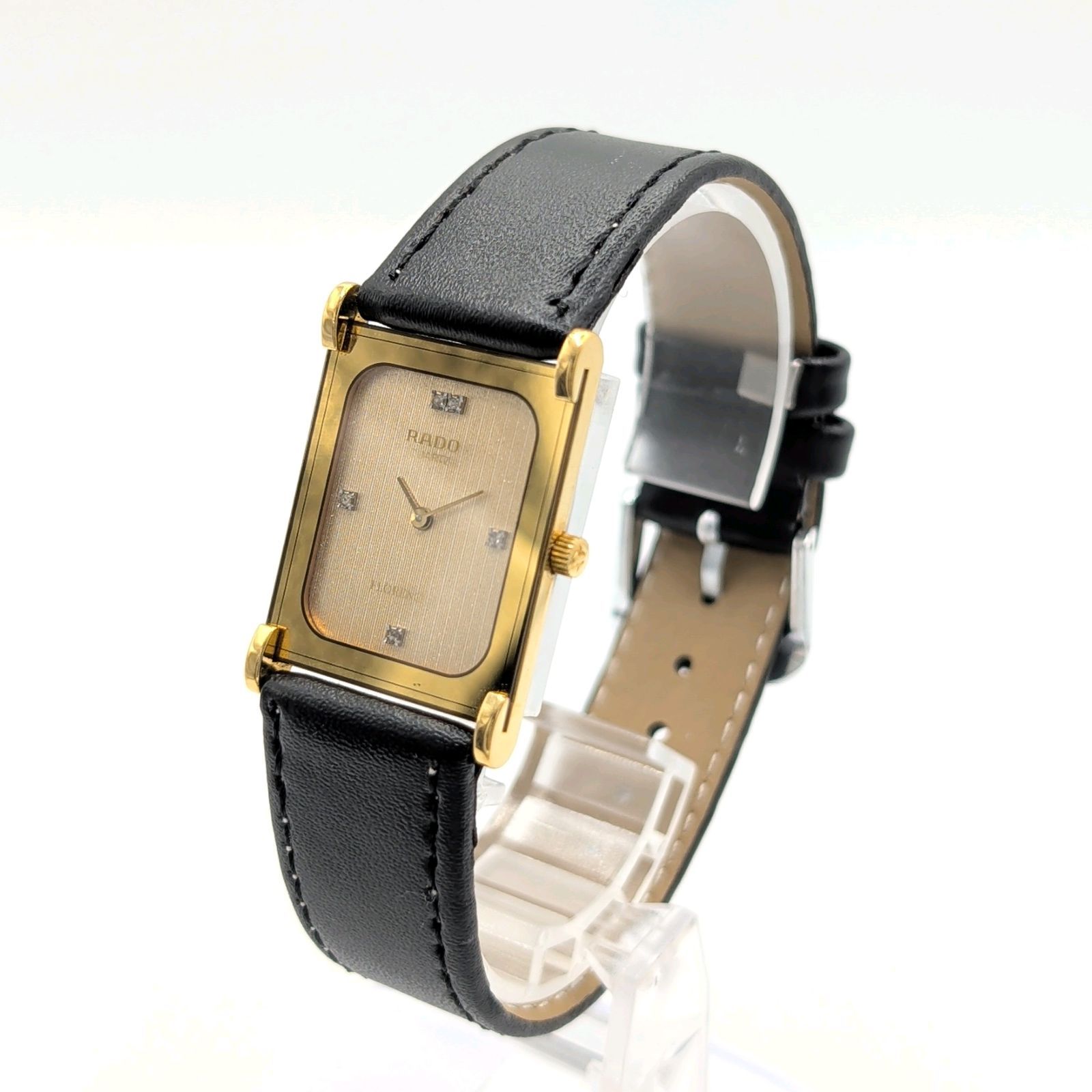 RADO FLORENCE 153.3606.2 Watch QZ Ladies Gold Dial Square Y2K 00S
