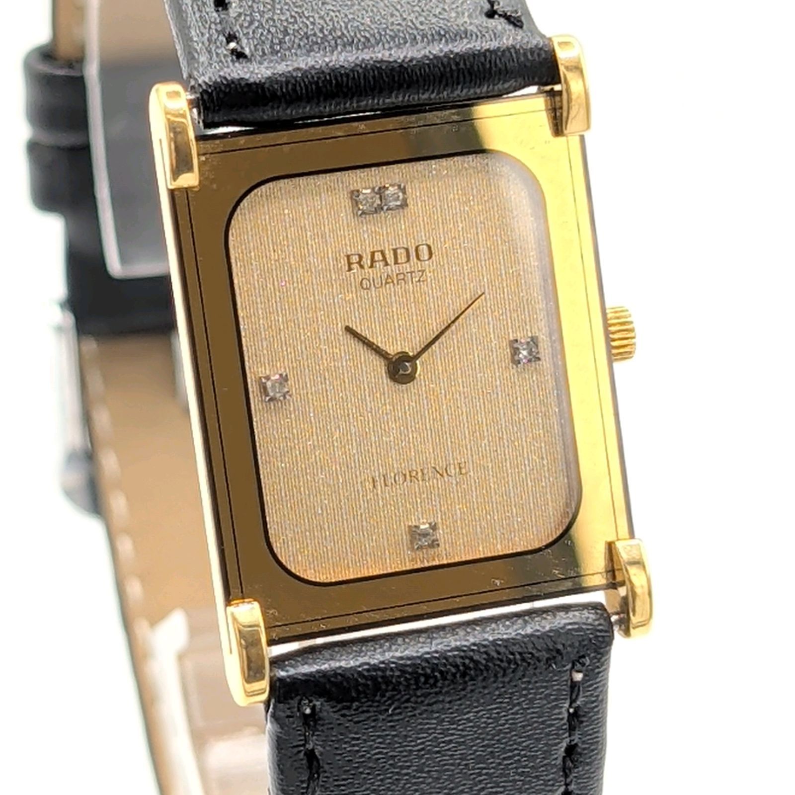 RADO FLORENCE 153.3606.2 Watch QZ Ladies Gold Dial Square Y2K 00S