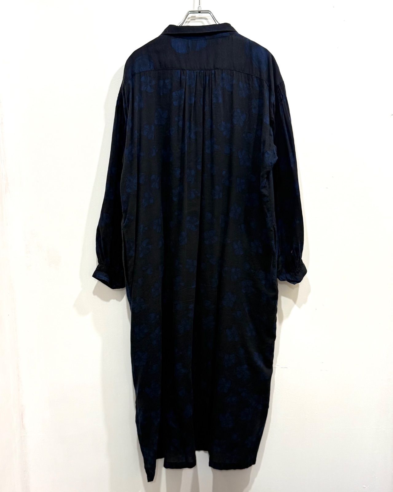 プランテーション plantation 花柄 長袖 ワンピース ネイビー サイズM み