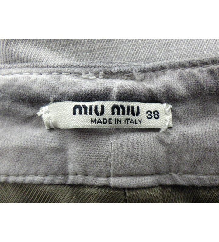 ミュウミュウ MIUMIU ウォッシュド クロップド パンツ 46926 - メルカリ