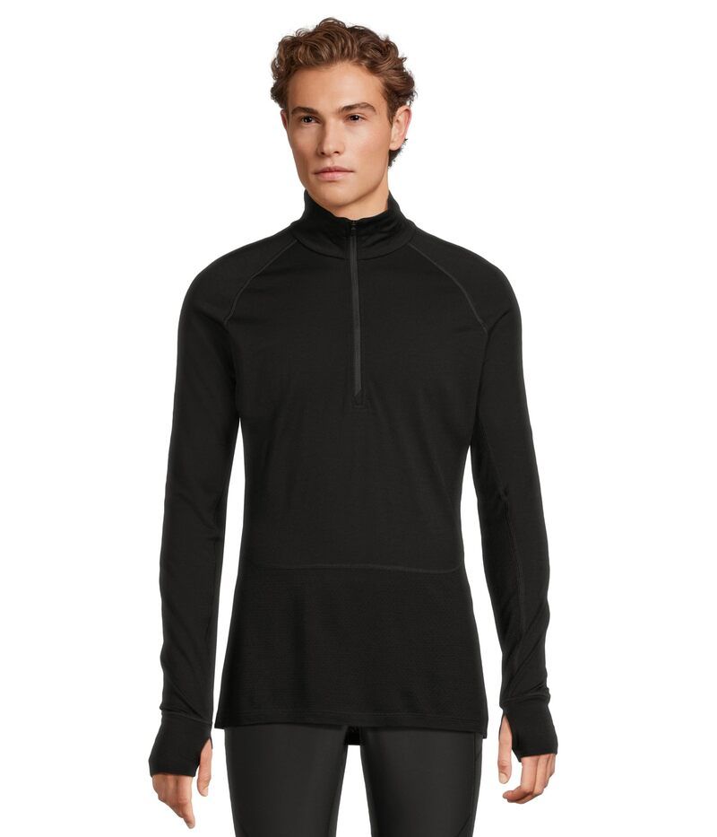 アイスブレーカー メンズ トップス シャツ ハーフジップ ニット Icebreaker Merino 200 ZoneKnit Long Sleeve Half Zip Black ブラック