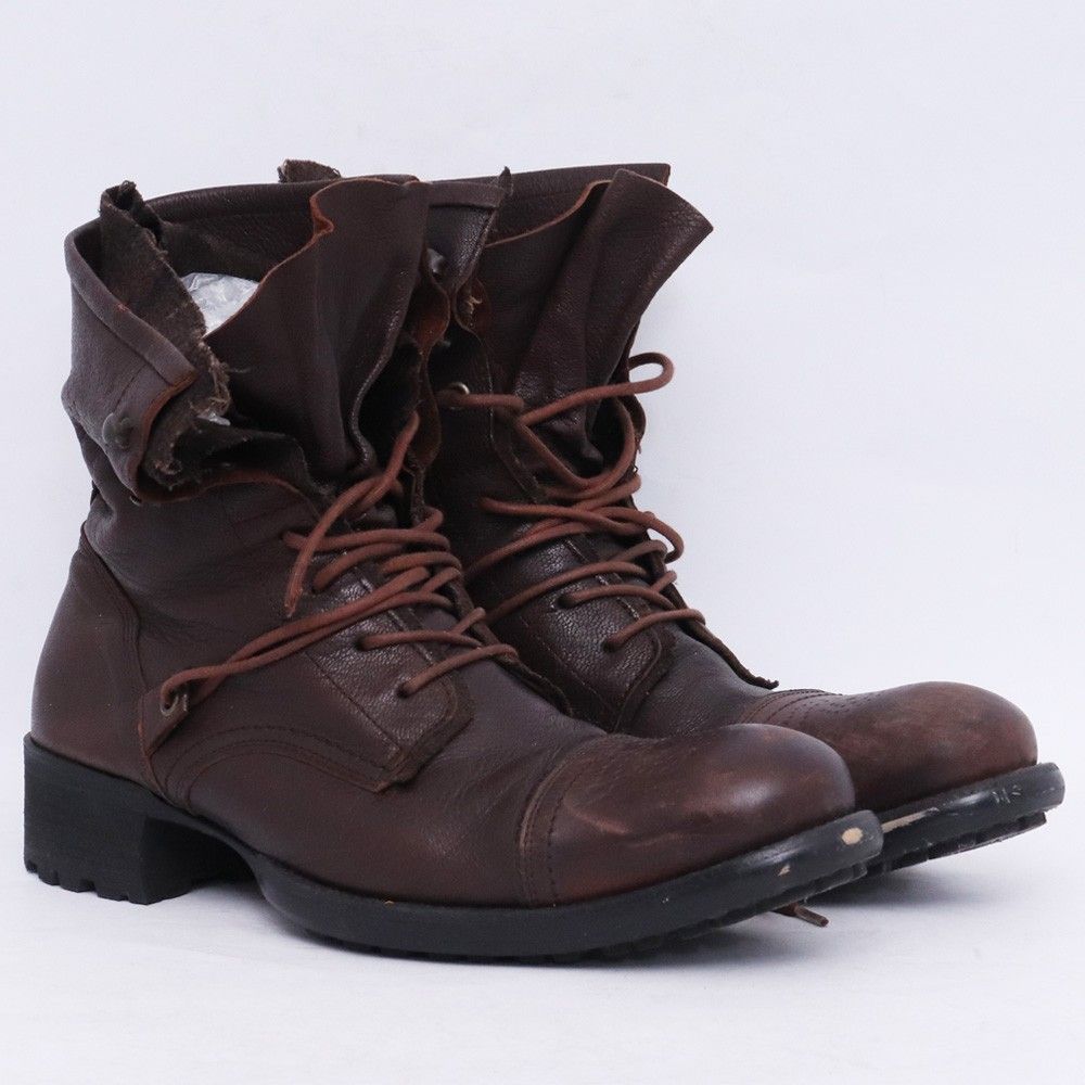 ALFREDO BANNISTER レースアップレイヤードブーツ サイズ40 ブラウン