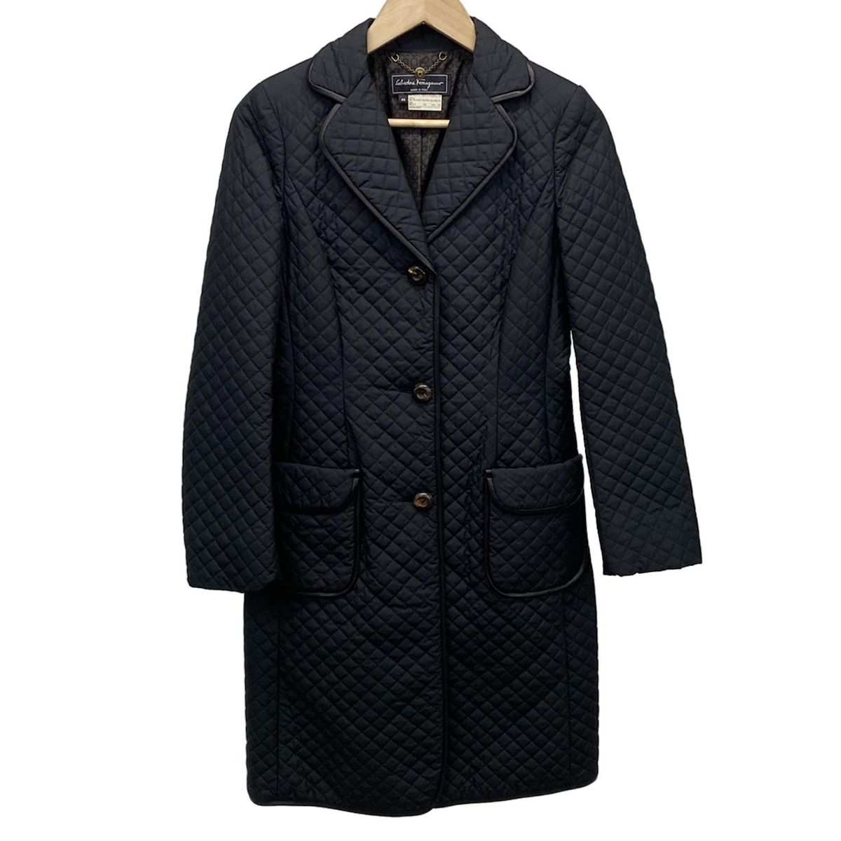 美品　ヴィンテージ　サルヴァトーレフェラガモ　レザー切替ウールコート　M 中古・古着通販】Salvatore Ferragamo (サルヴァトーレ フェラガモ