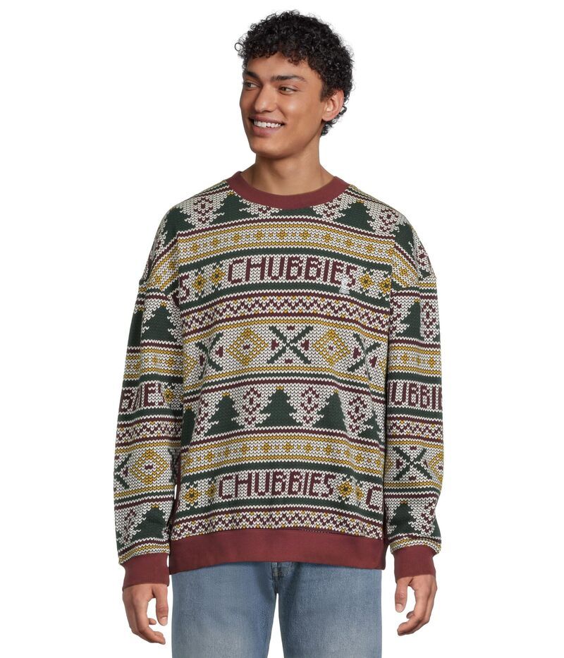 チャビーズ メンズ アウター パーカー スウェット Chubbies The Ol Log Cabin Comfort Crew Off White Pat オフホワイト