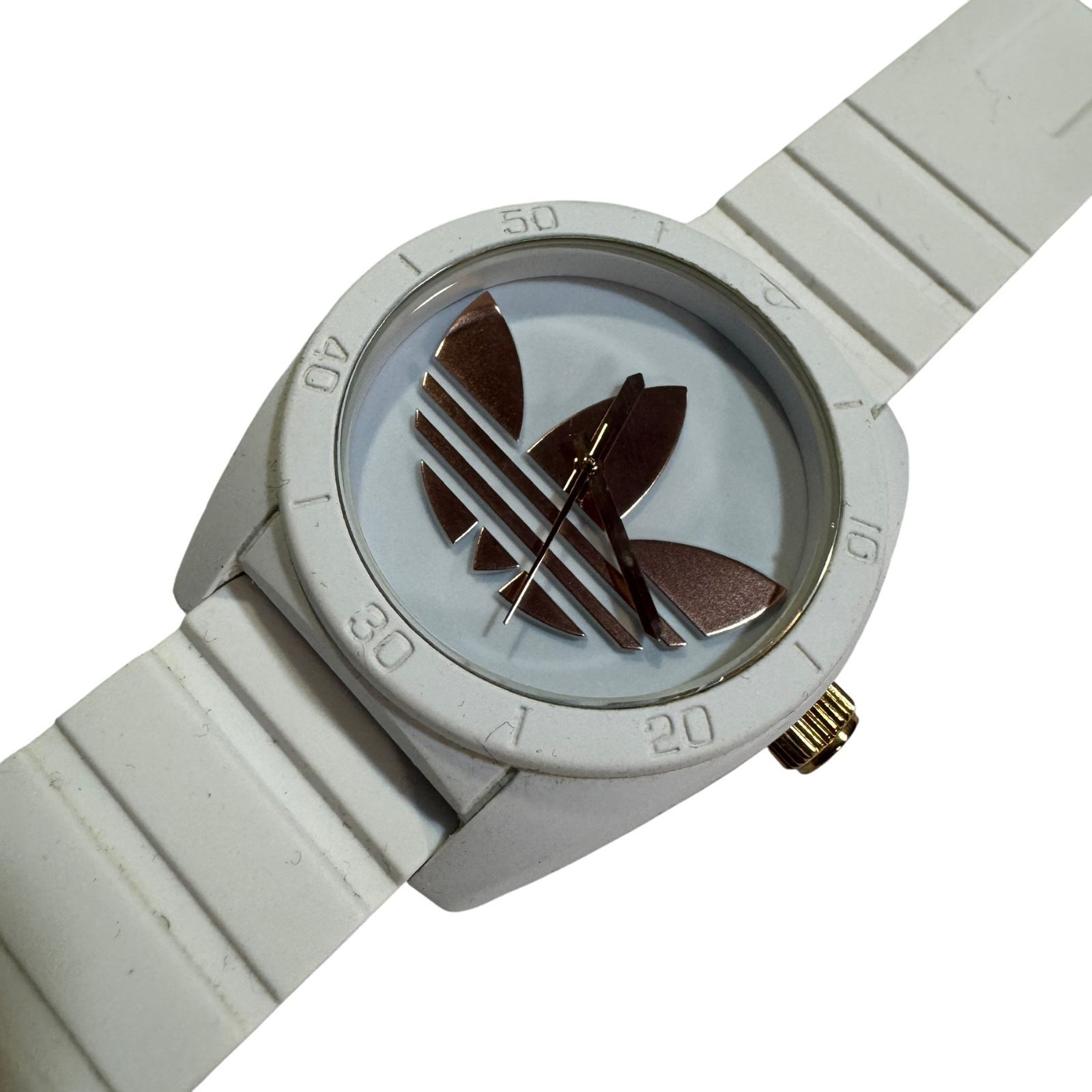 B076 adidas アディダス サンティアゴ ホワイト シリコン ウォッチ 