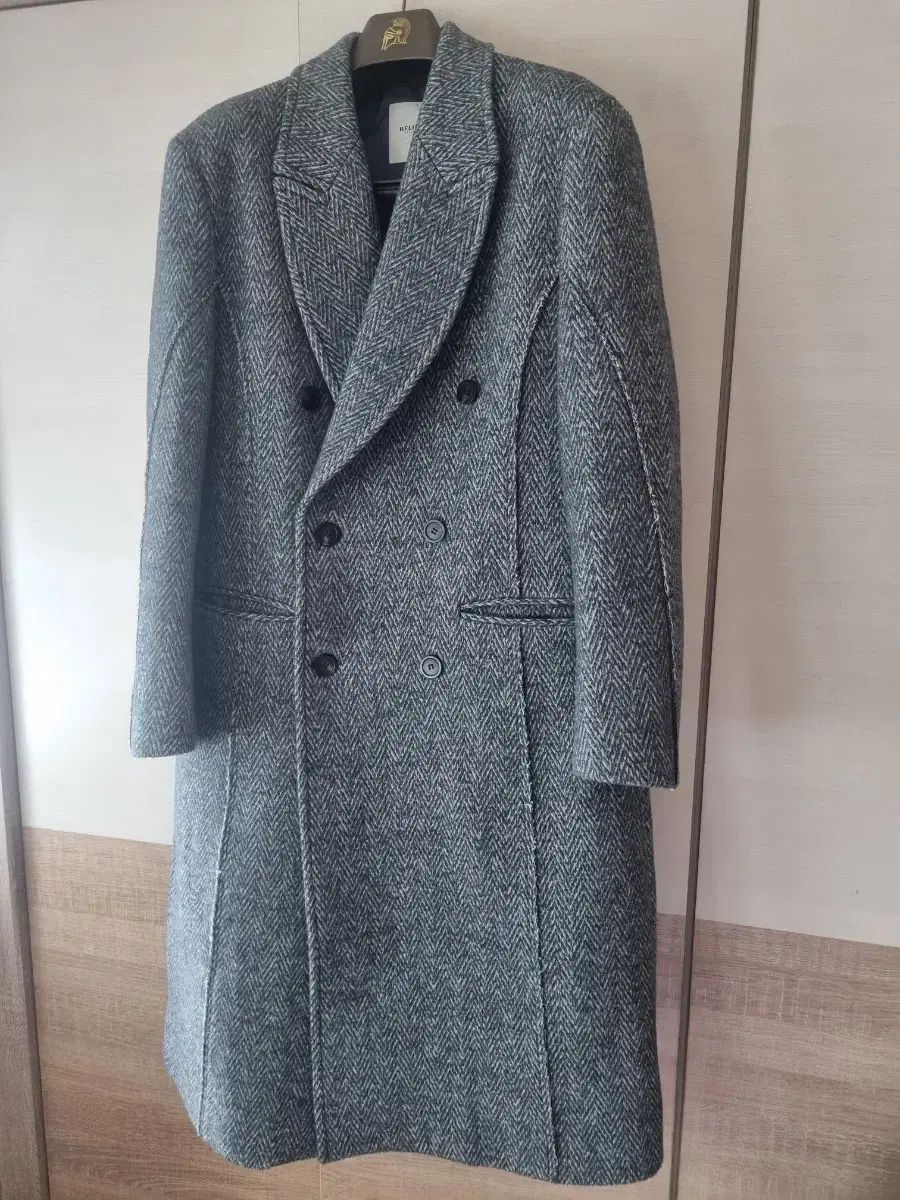 BELIER ベルリエ CUT UP オーバーサイズ ヘリンボーン ダブル ロングコート